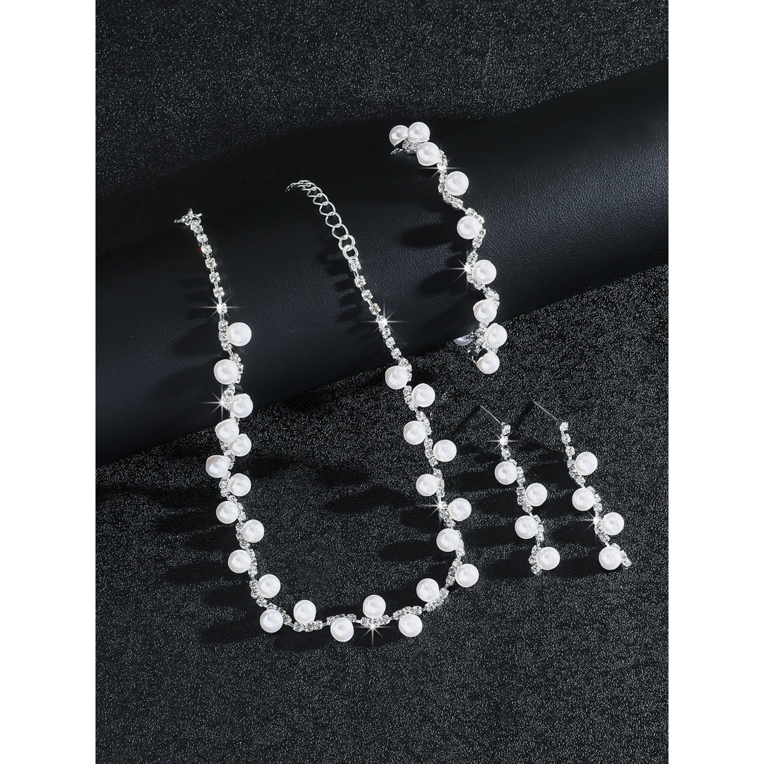 مجموعة من قلادة وسوار وأقراط بلؤلؤ صناعي وأحجار الراين-women-watchesandjewellery-jewellery-jewellerysets-image-3
