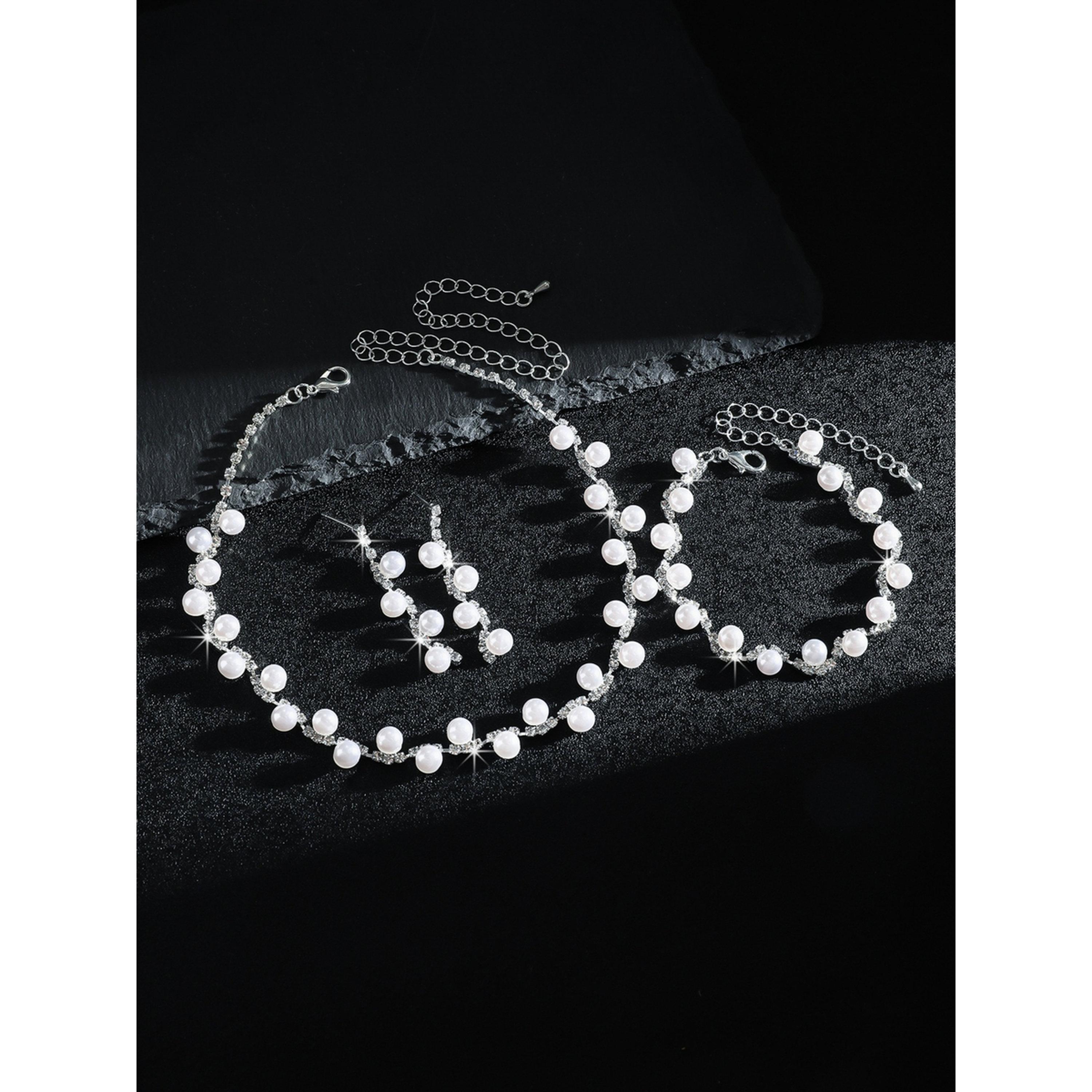 مجموعة من قلادة وسوار وأقراط بلؤلؤ صناعي وأحجار الراين-women-watchesandjewellery-jewellery-jewellerysets-image-6