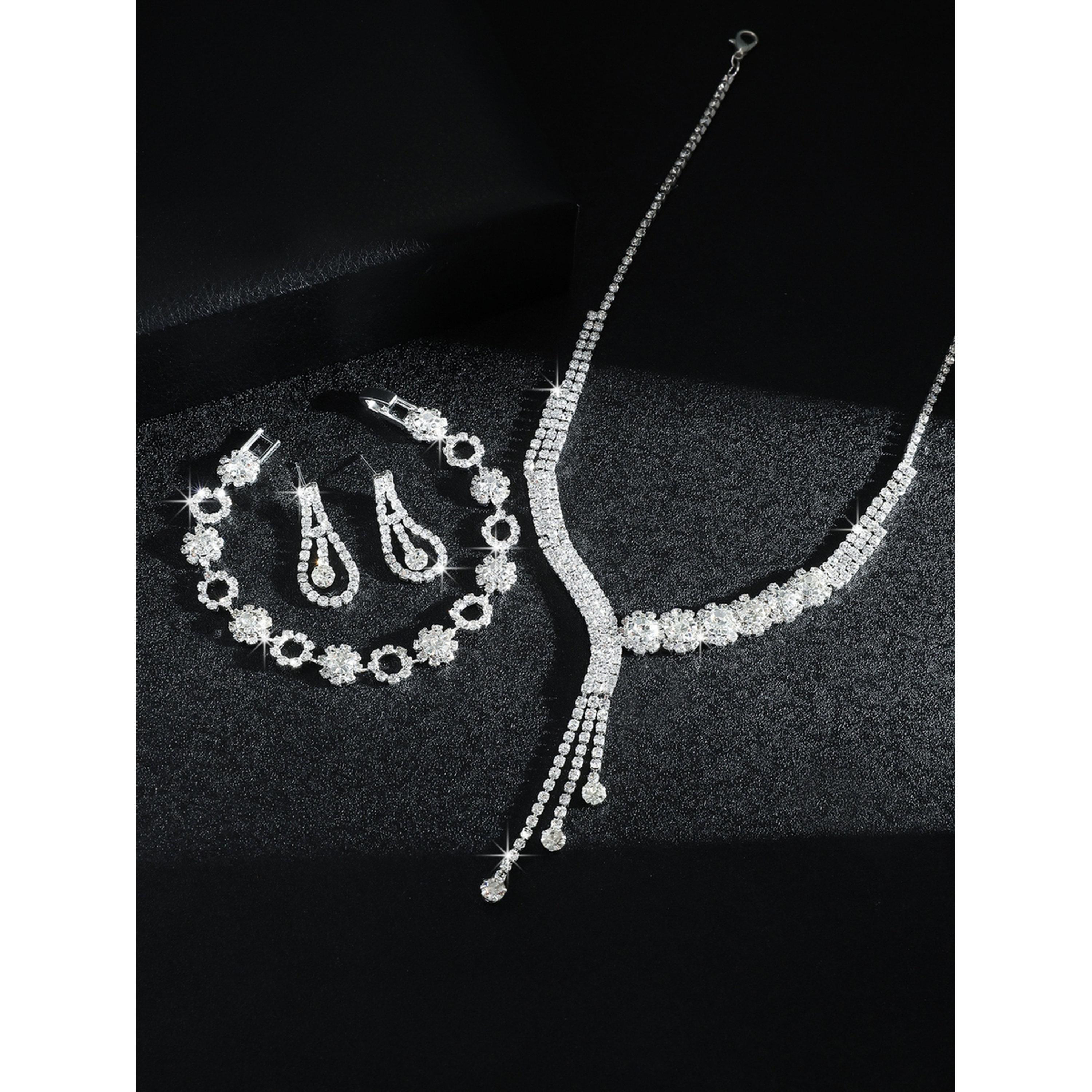 مجموعة من قلادة وسوار وأقراط مرصعة بأحجار الراين البراقة-women-watchesandjewellery-jewellery-jewellerysets-image-4