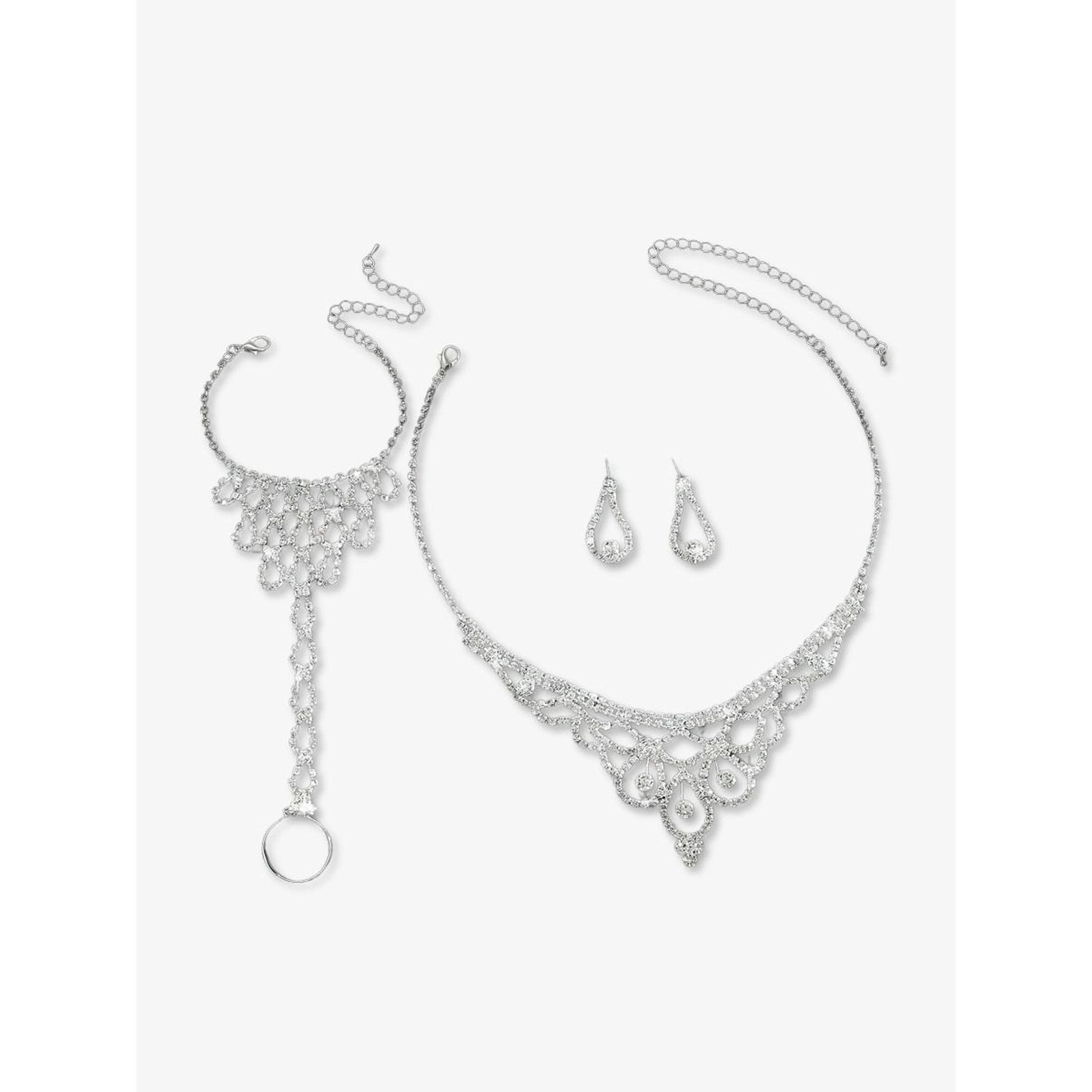 Take Two Sparkling Rhinestone Necklace with Bracelet and Earrings Set-women-watchesandjewellery-jewellery-jewellerysets-image-1