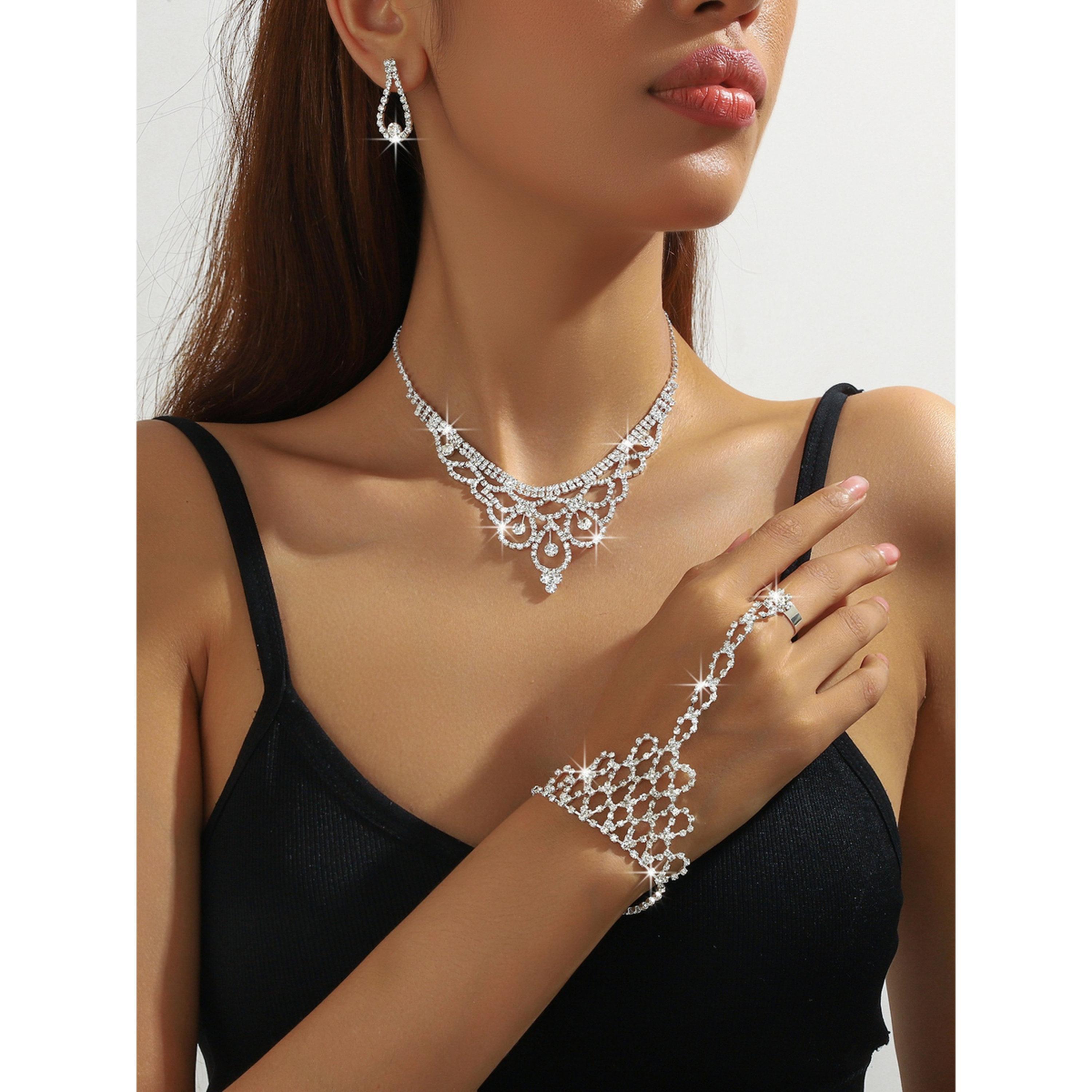Take Two Sparkling Rhinestone Necklace with Bracelet and Earrings Set-women-watchesandjewellery-jewellery-jewellerysets-image-2