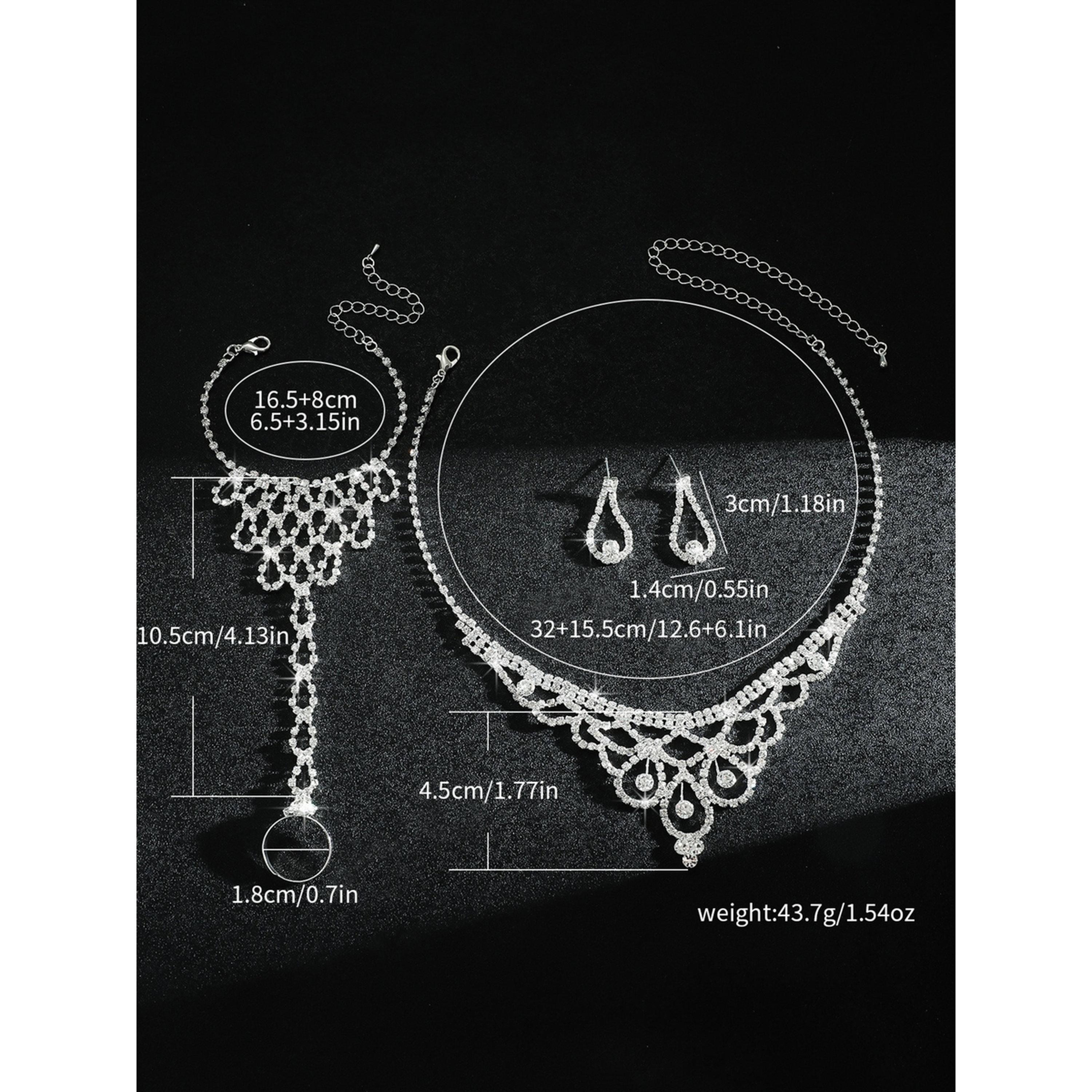 مجموعة من قلادة وسوار وأقراط مرصعة بأحجار الراين البراقة-women-watchesandjewellery-jewellery-jewellerysets-image-4