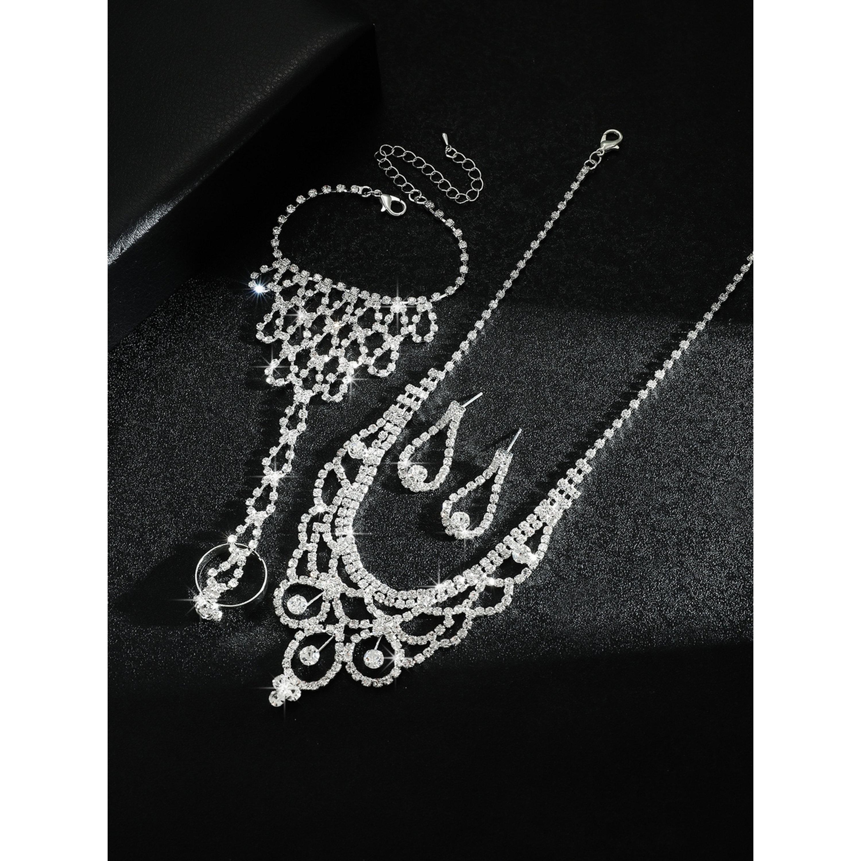 مجموعة من قلادة وسوار وأقراط مرصعة بأحجار الراين البراقة-women-watchesandjewellery-jewellery-jewellerysets-image-5