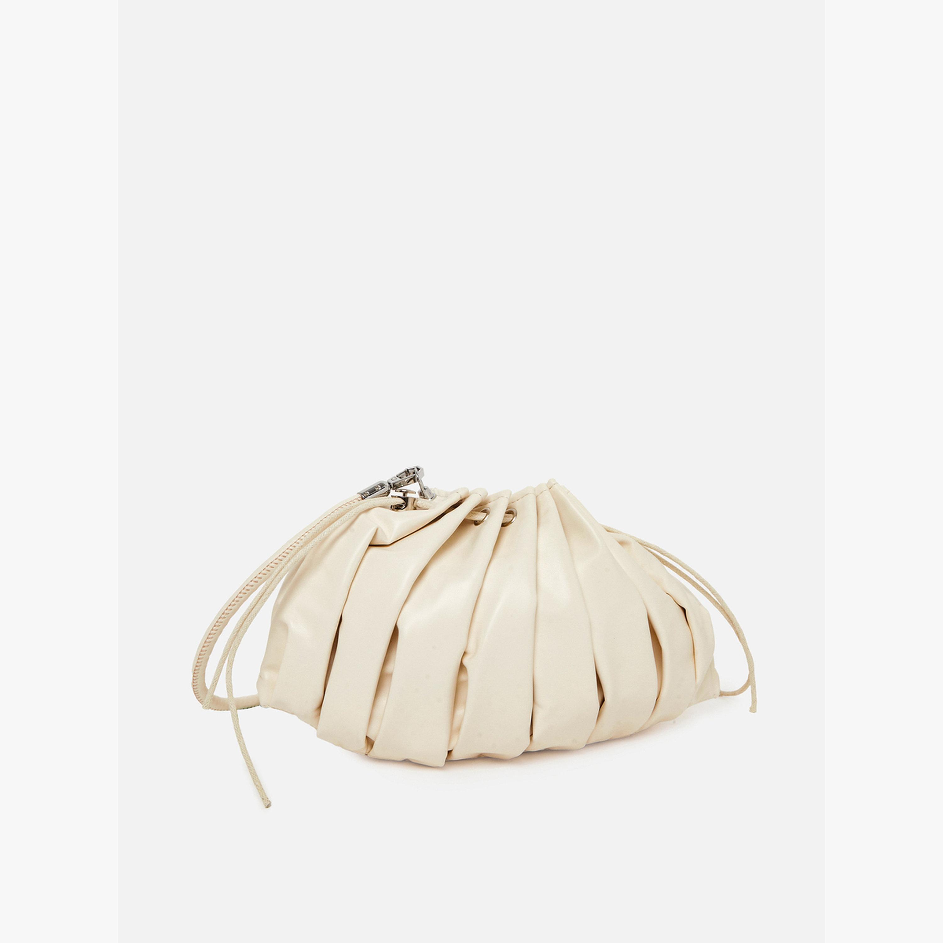 Styli Off-White Pleated Drawstring Shoulder Bag-women-bagsandwallets-handbags-image-1