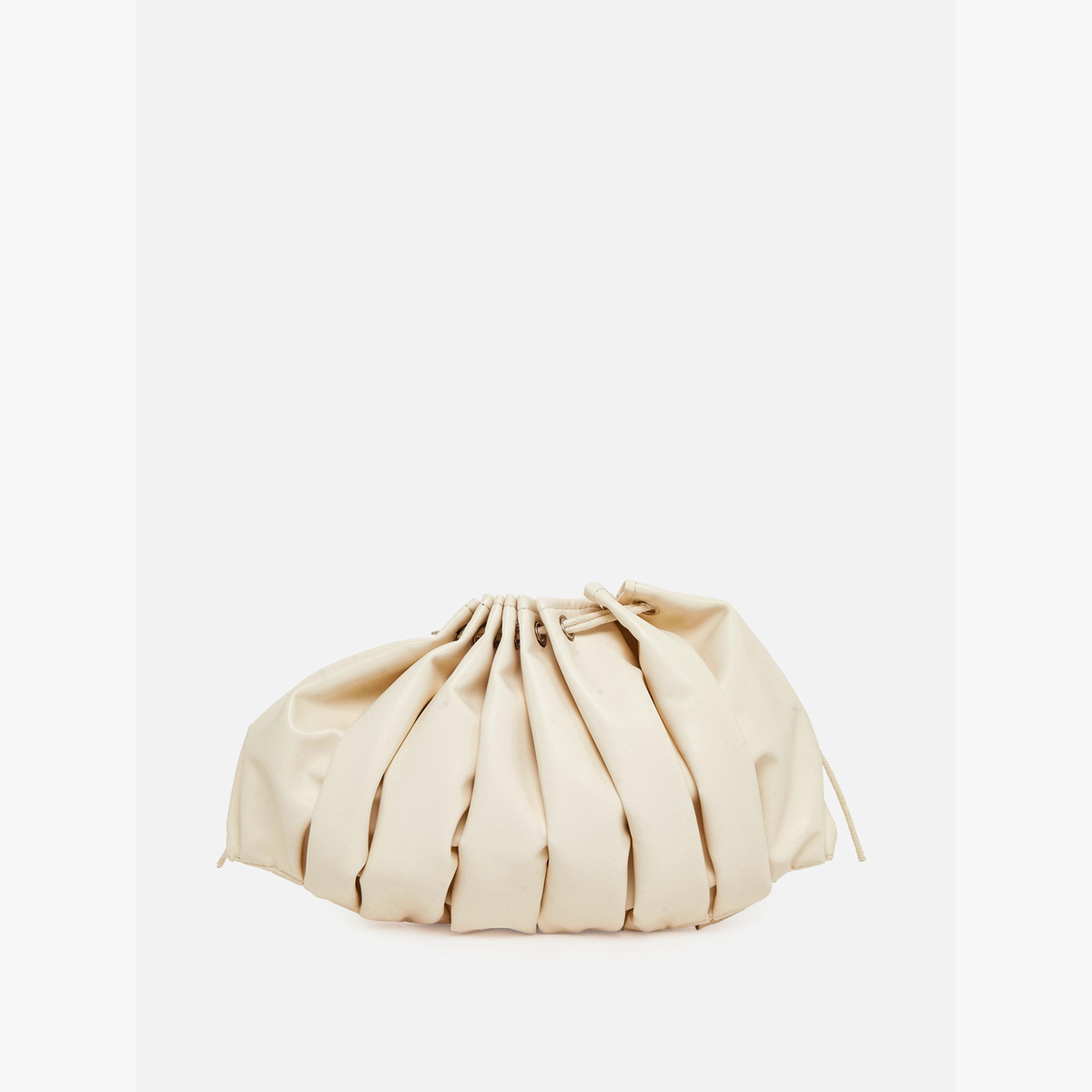 Styli Off-White Pleated Drawstring Shoulder Bag-women-bagsandwallets-handbags-image-2