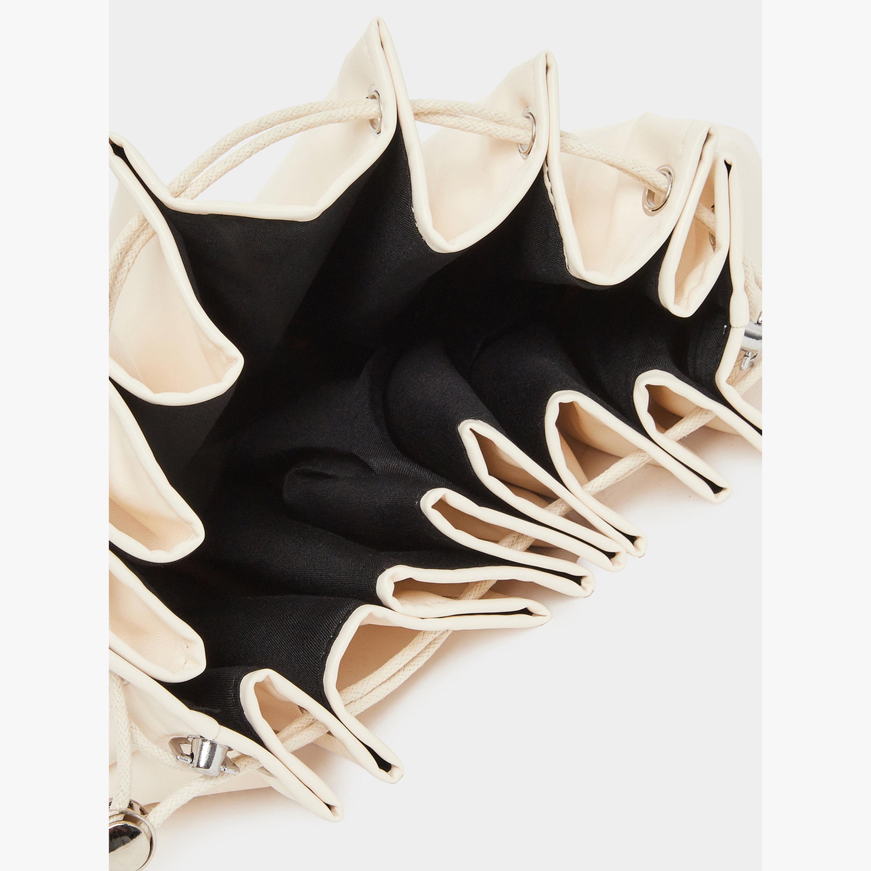 Styli Off-White Pleated Drawstring Shoulder Bag-women-bagsandwallets-handbags-image-4