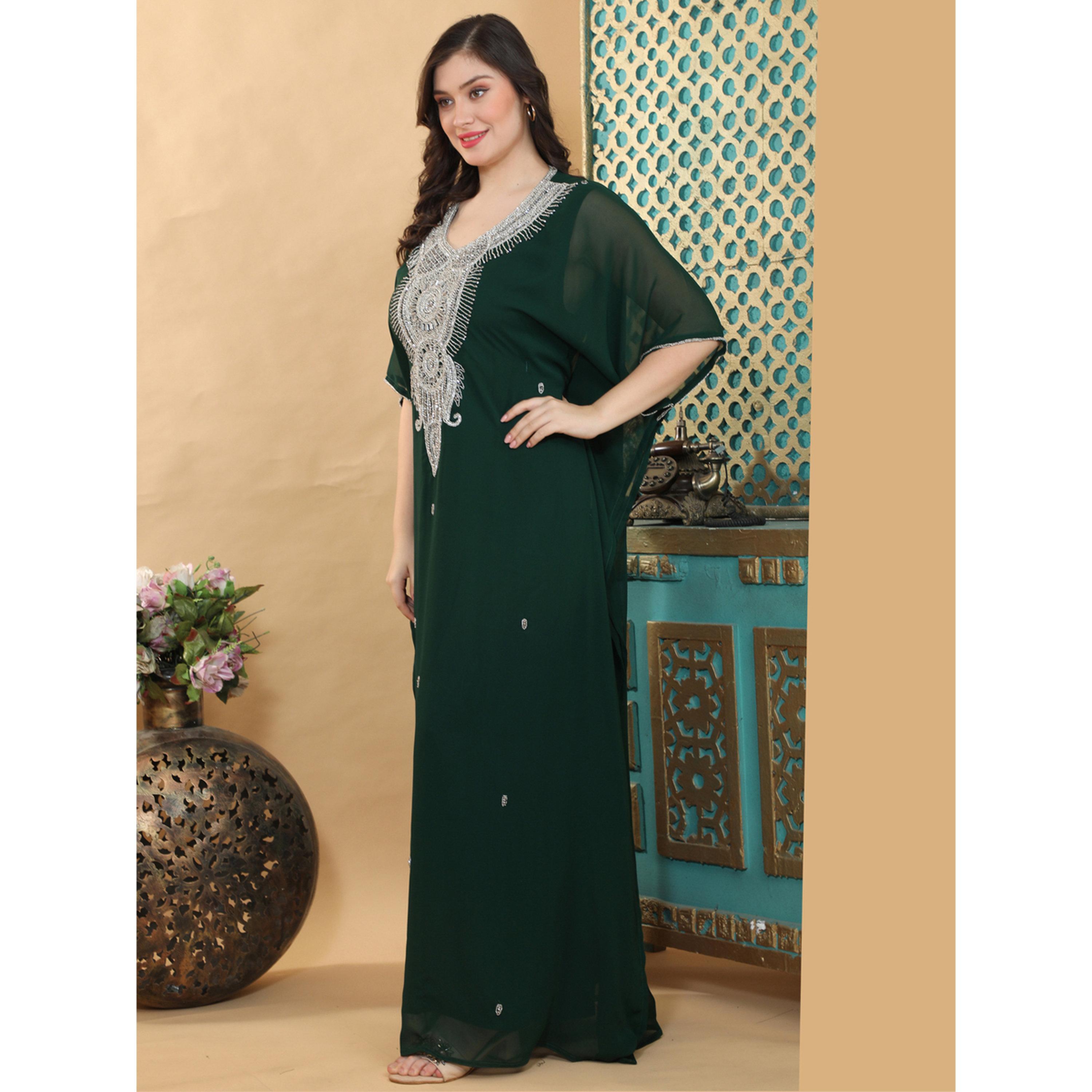 قفطان بتفاصيل أحجار كريستال بارزة الملمس-women-clothing-dresses-image-2
