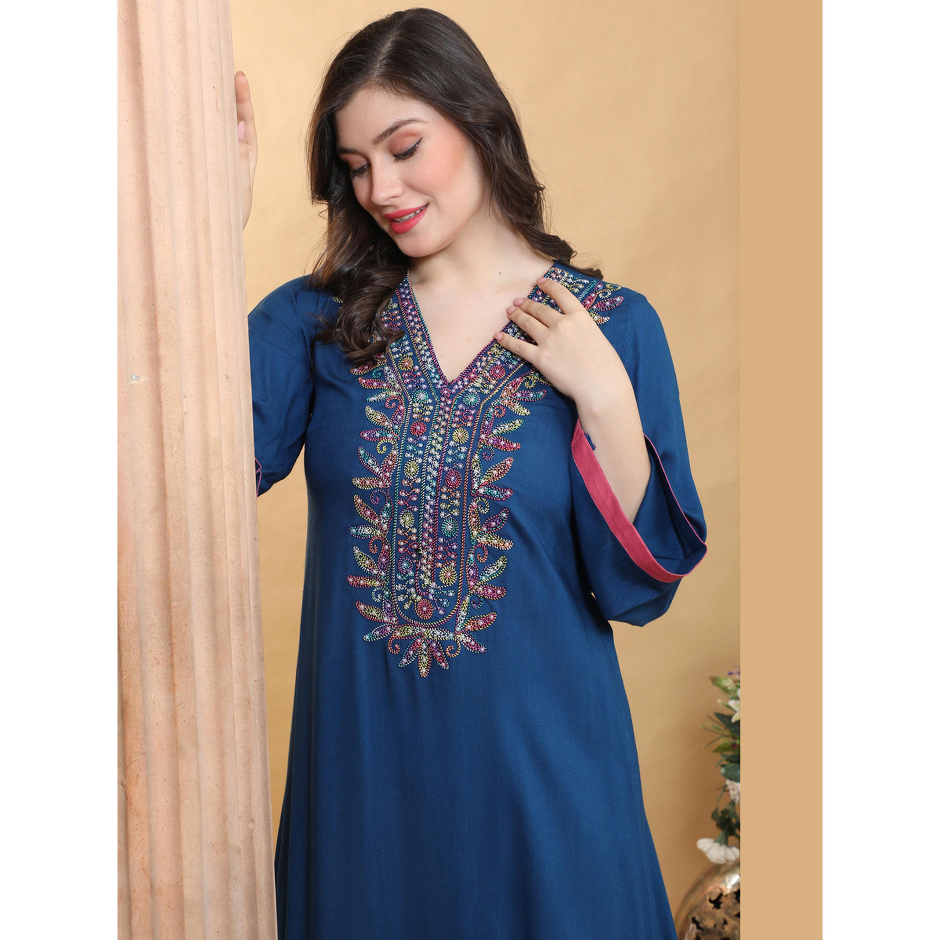Maxim Creation Multi Dori-Embroidery Rayon Jalabiya-women-arabicclothing-jalabiyas-image-5