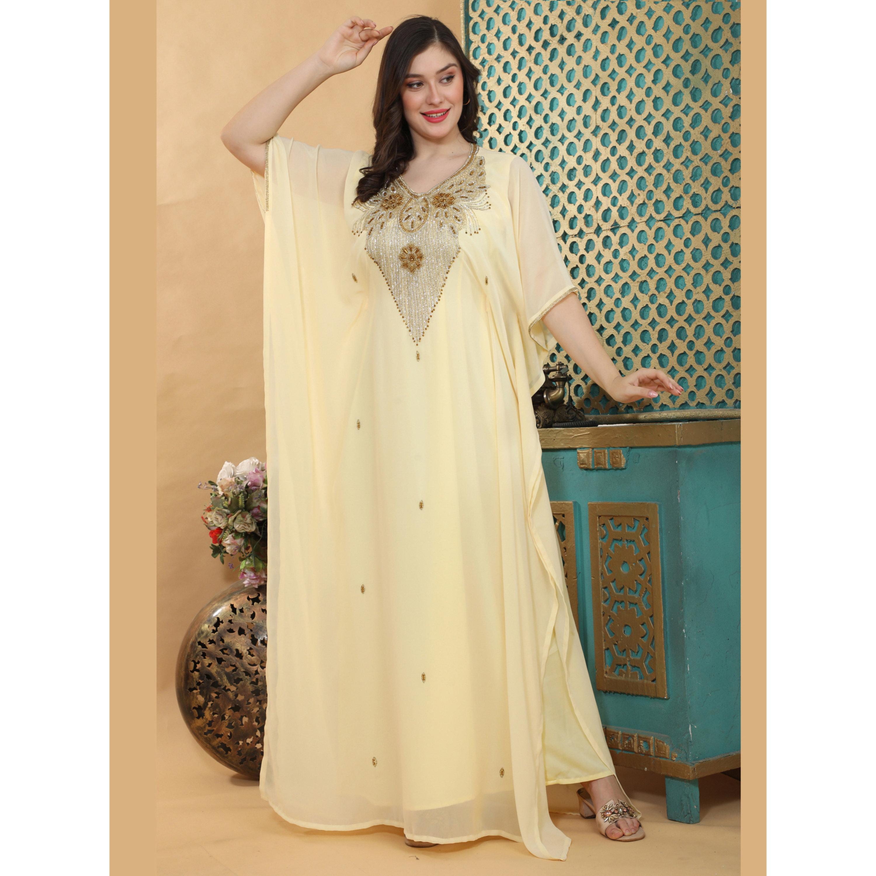 قفطان بتفاصيل أحجار كريستال مشغولة يدوياً-women-clothing-dresses-image-2