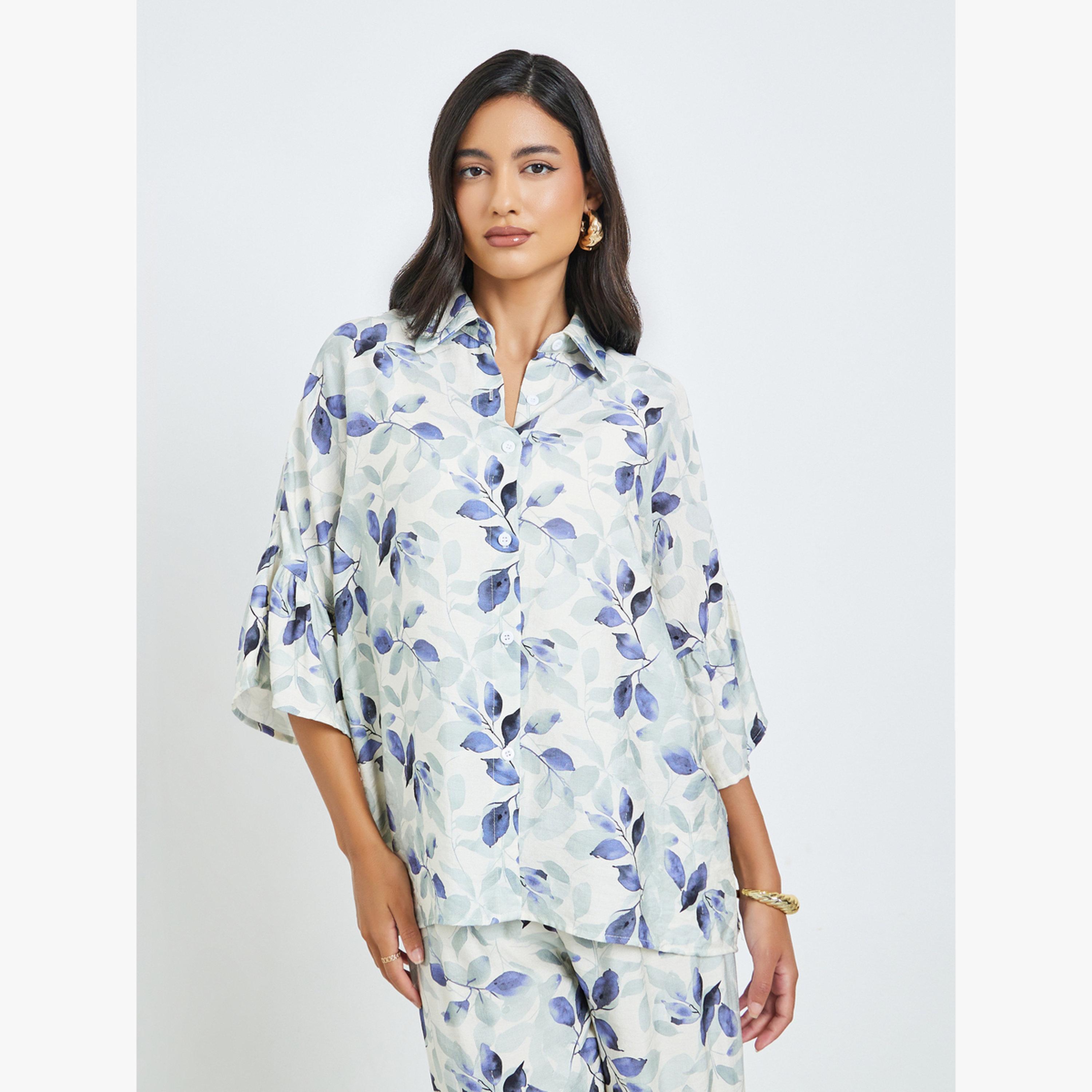 Styli Multi Floral Print Shirt and Pants Set-women-clothing-coordsets-image-2
