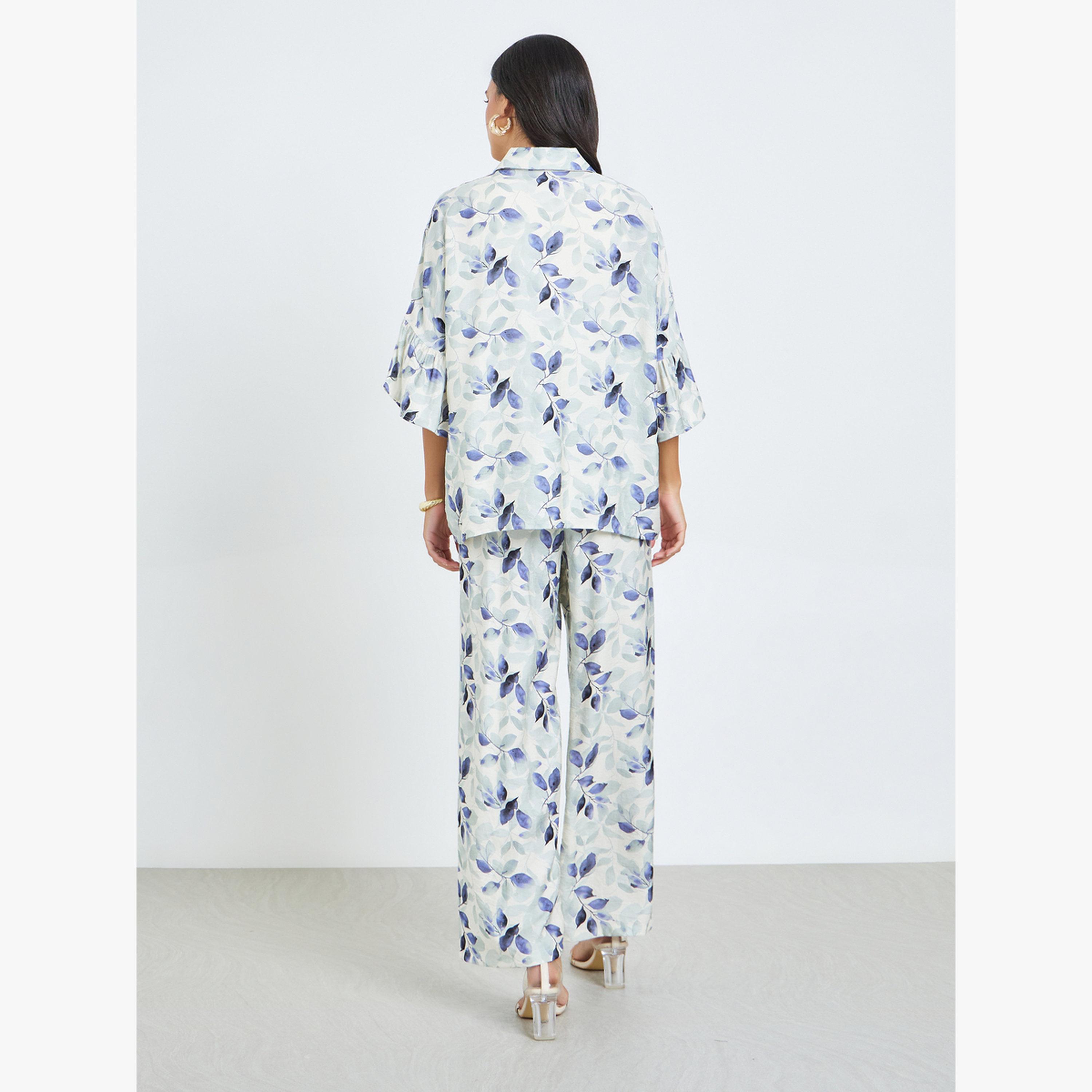 Styli Multi Floral Print Shirt and Pants Set-women-clothing-coordsets-image-3
