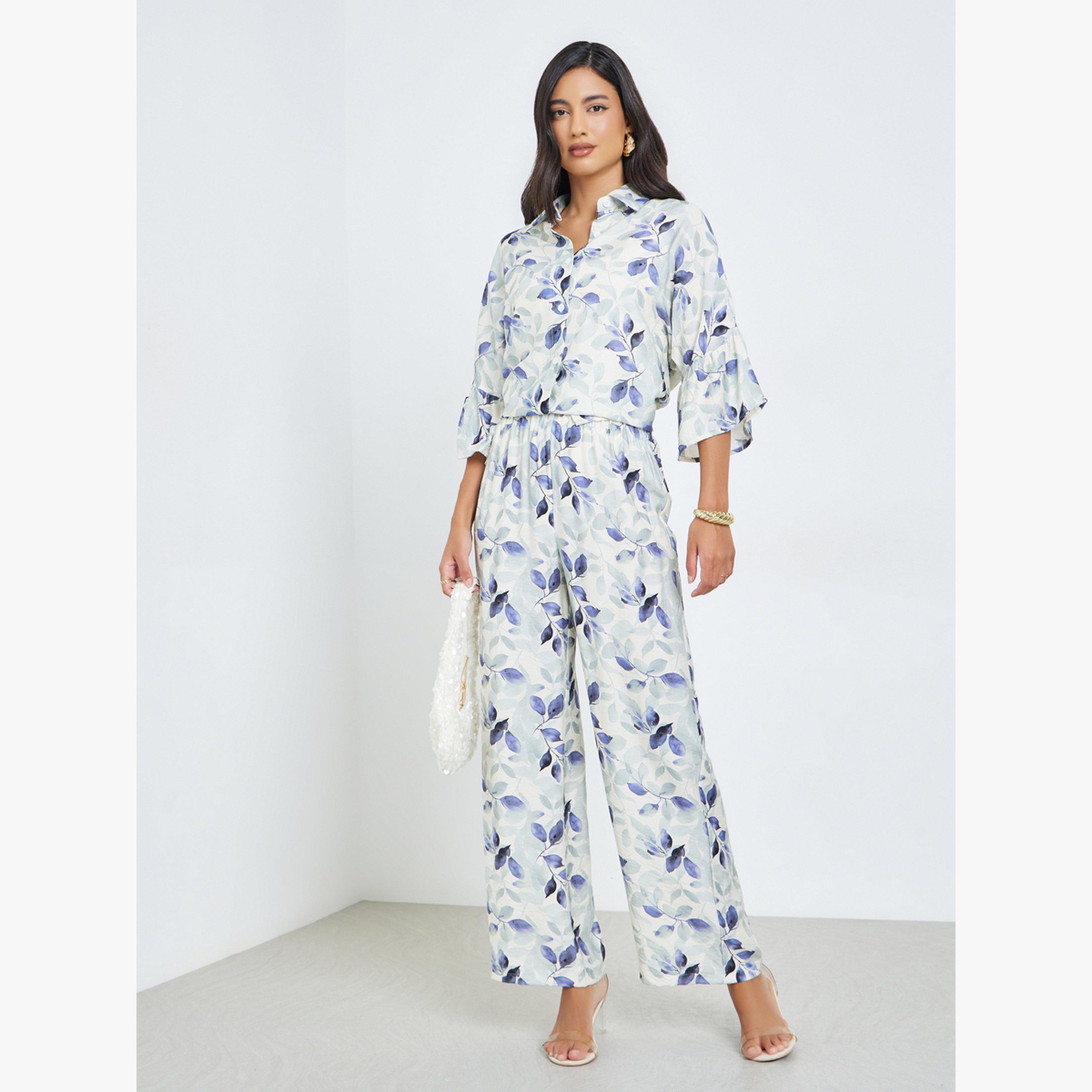 Styli Multi Floral Print Shirt and Pants Set-women-clothing-coordsets-image-4