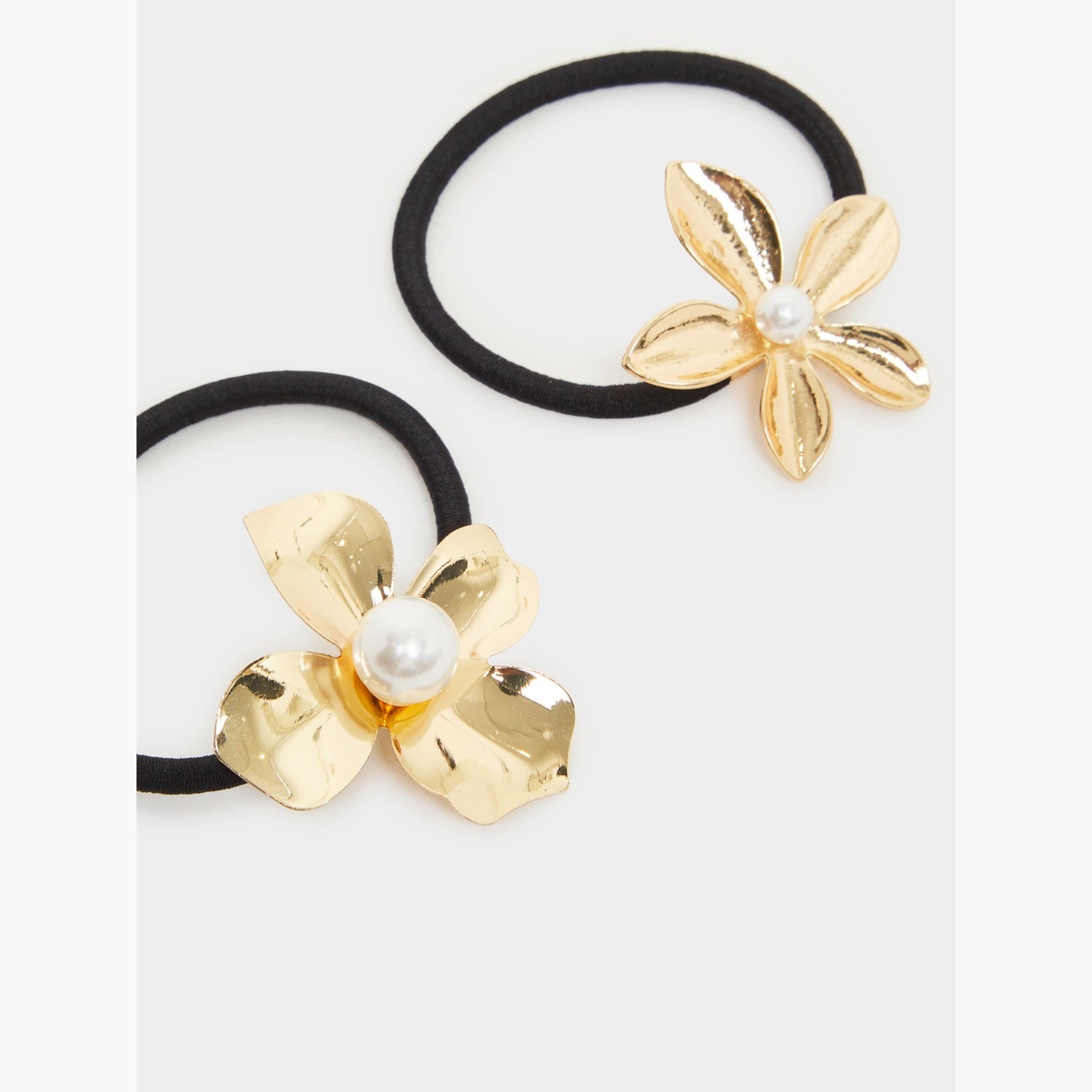 عبوة من قطعتين ربطات شعر بتصميم زهور-women-hairaccessories-sets-image-3