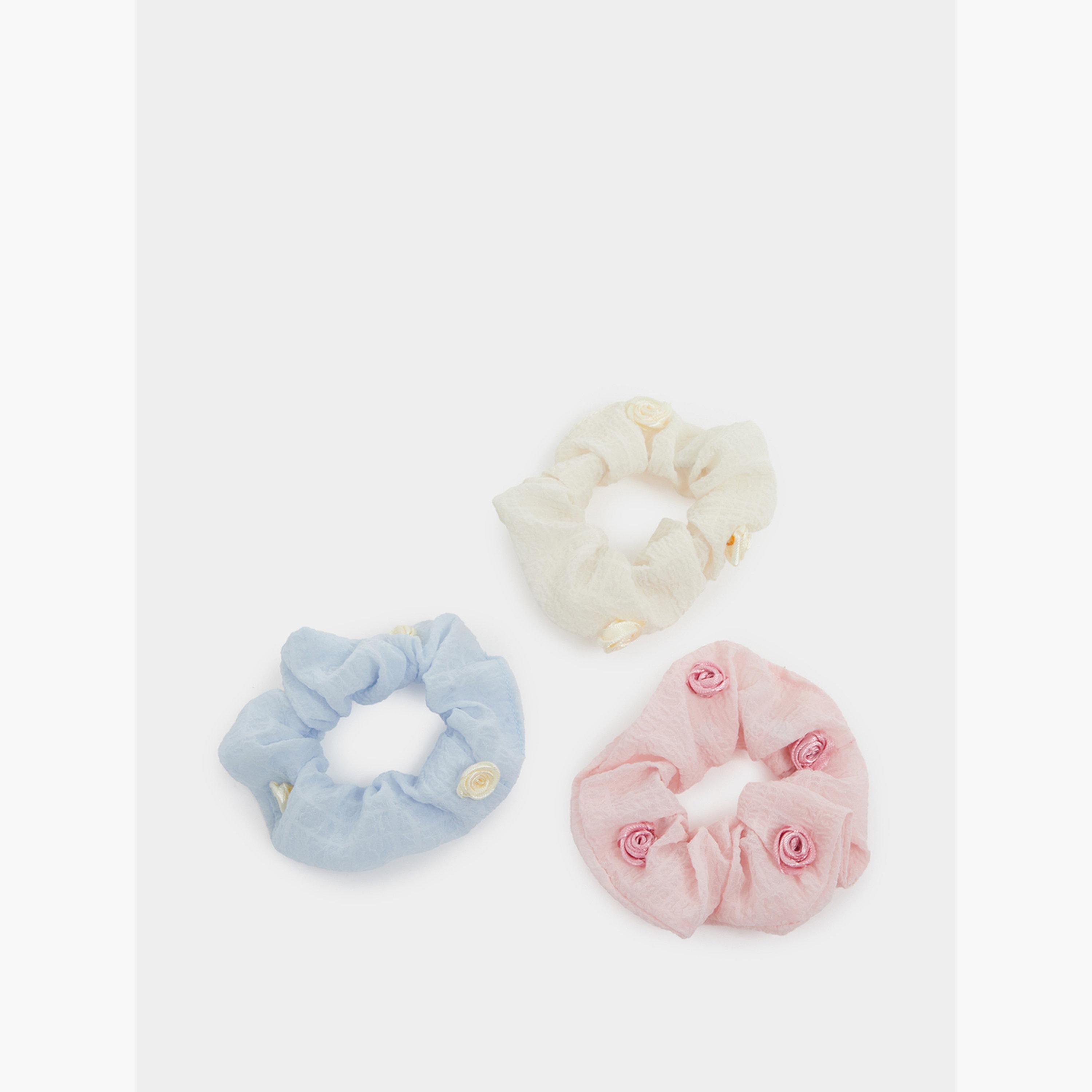 عبوة من 3 قطع ربطات شعر قماشية بنقشة زهور-women-hairaccessories-sets-image-2
