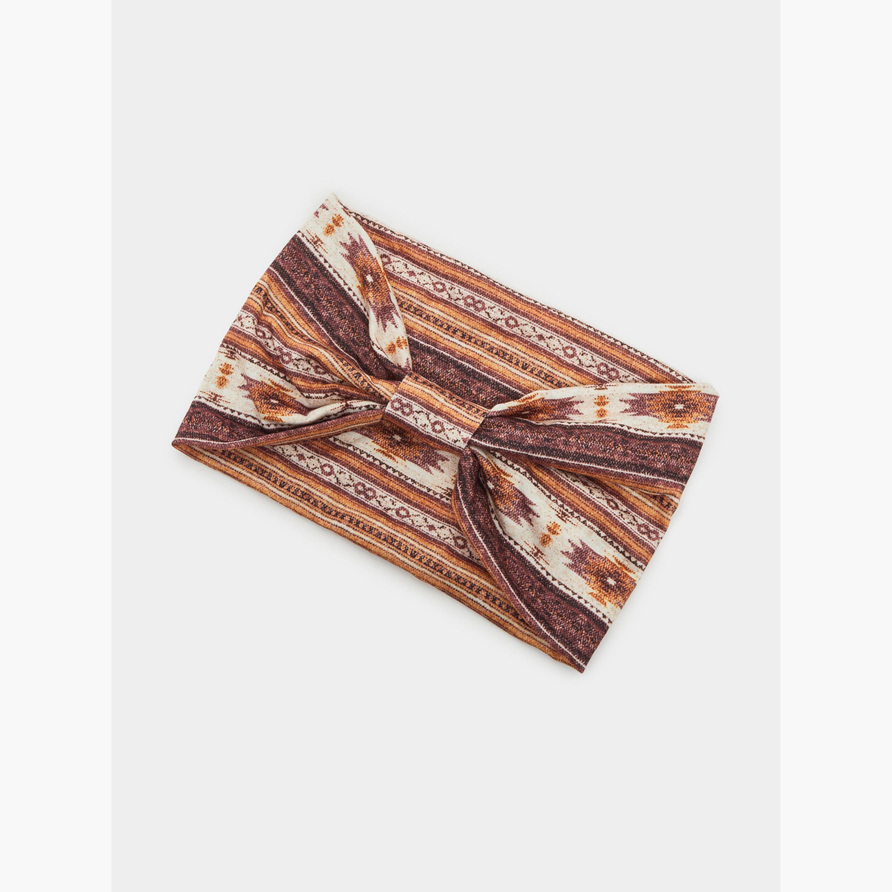 Styli Women Boho Printed Knotted Headband-women-hairaccessories-bands-image-1