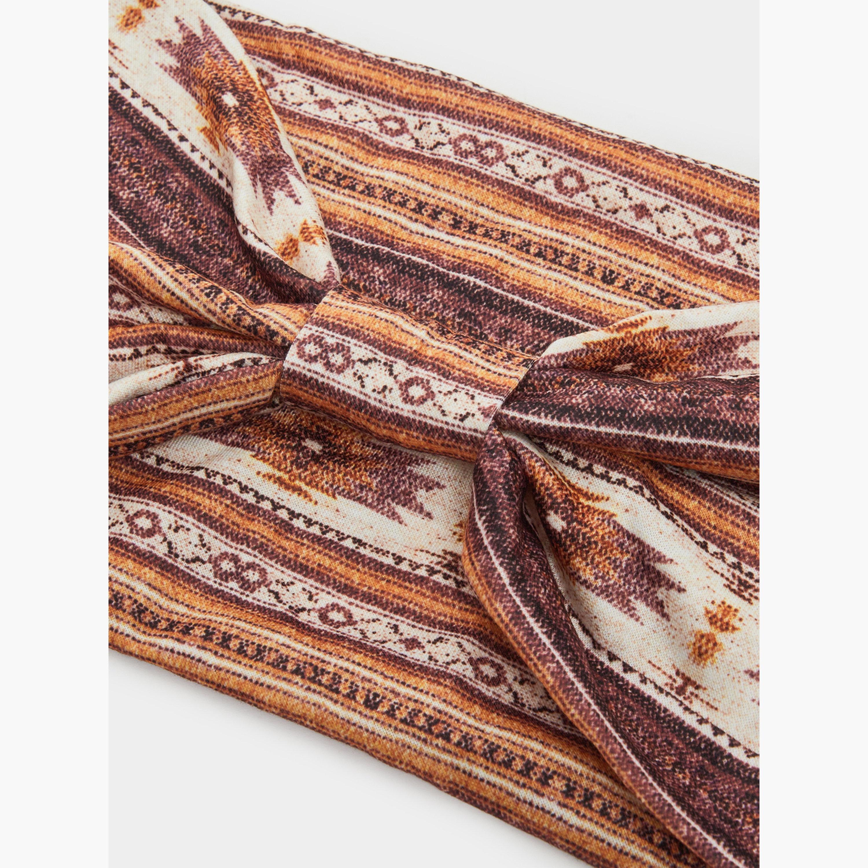 Styli Women Boho Printed Knotted Headband-women-hairaccessories-bands-image-3