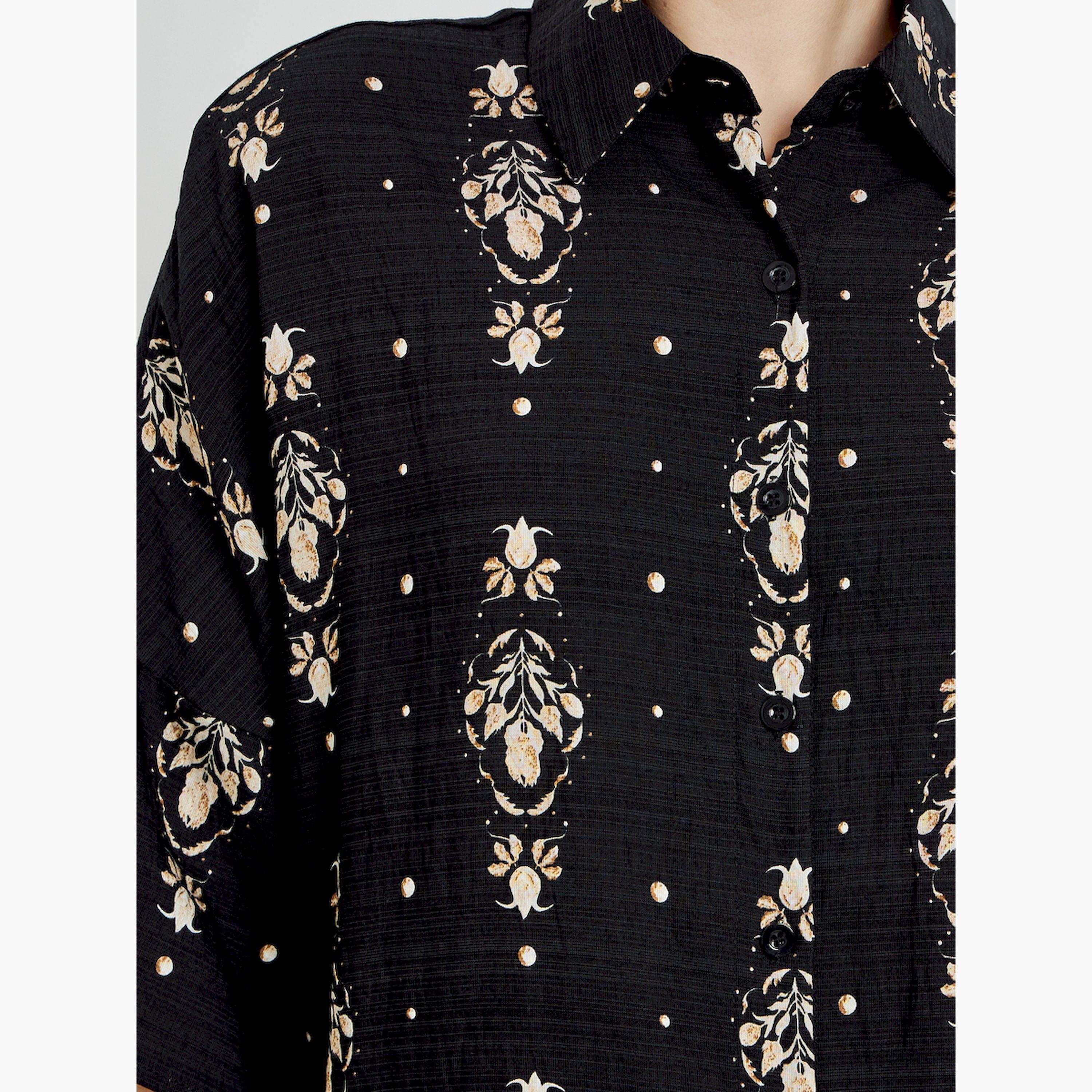Styli Black Printed Shirt and Pants Co-Ords-women-clothing-coordsets-image-4