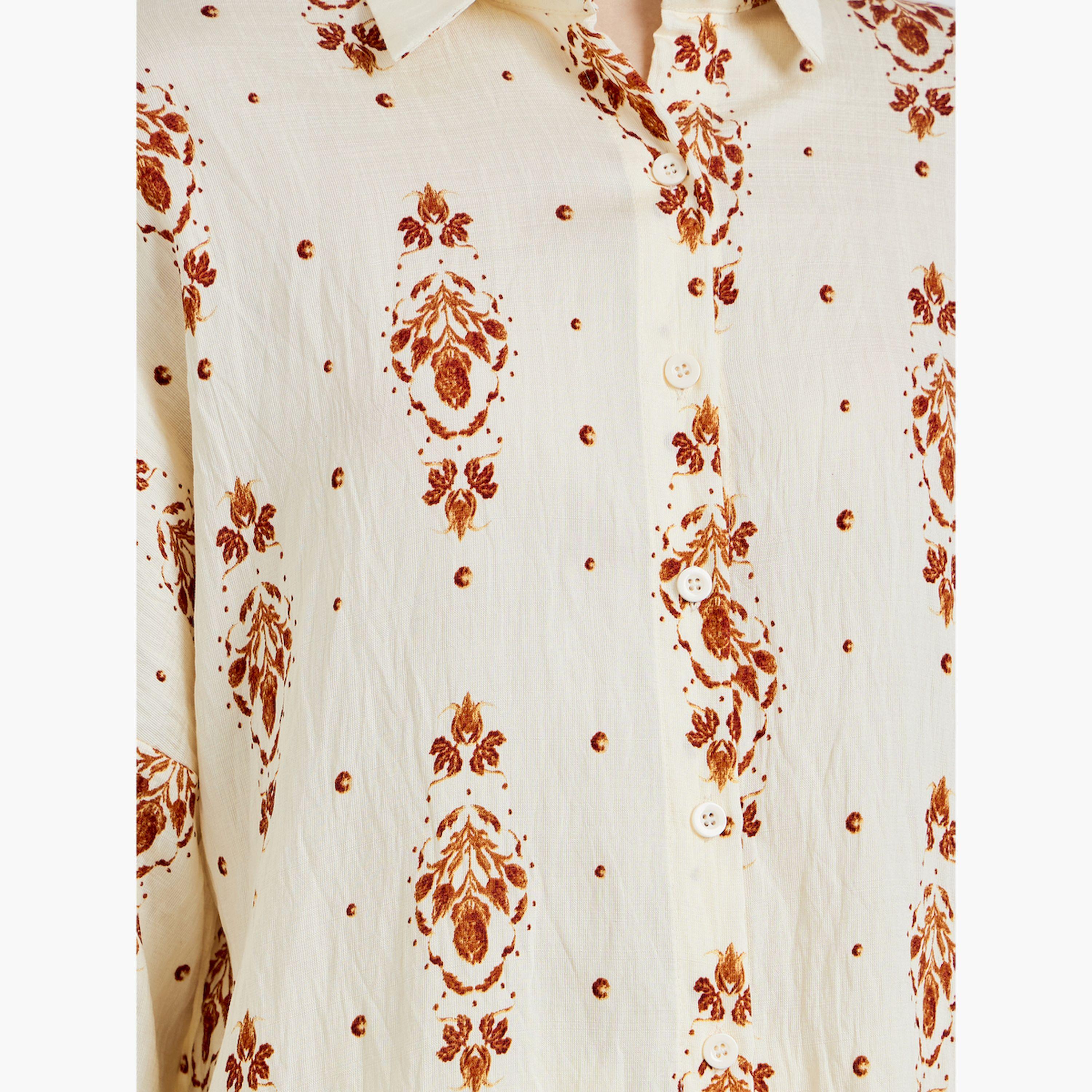 Styli Off-White Printed Shirt and Pants Co-Ords-women-clothing-coordsets-image-3