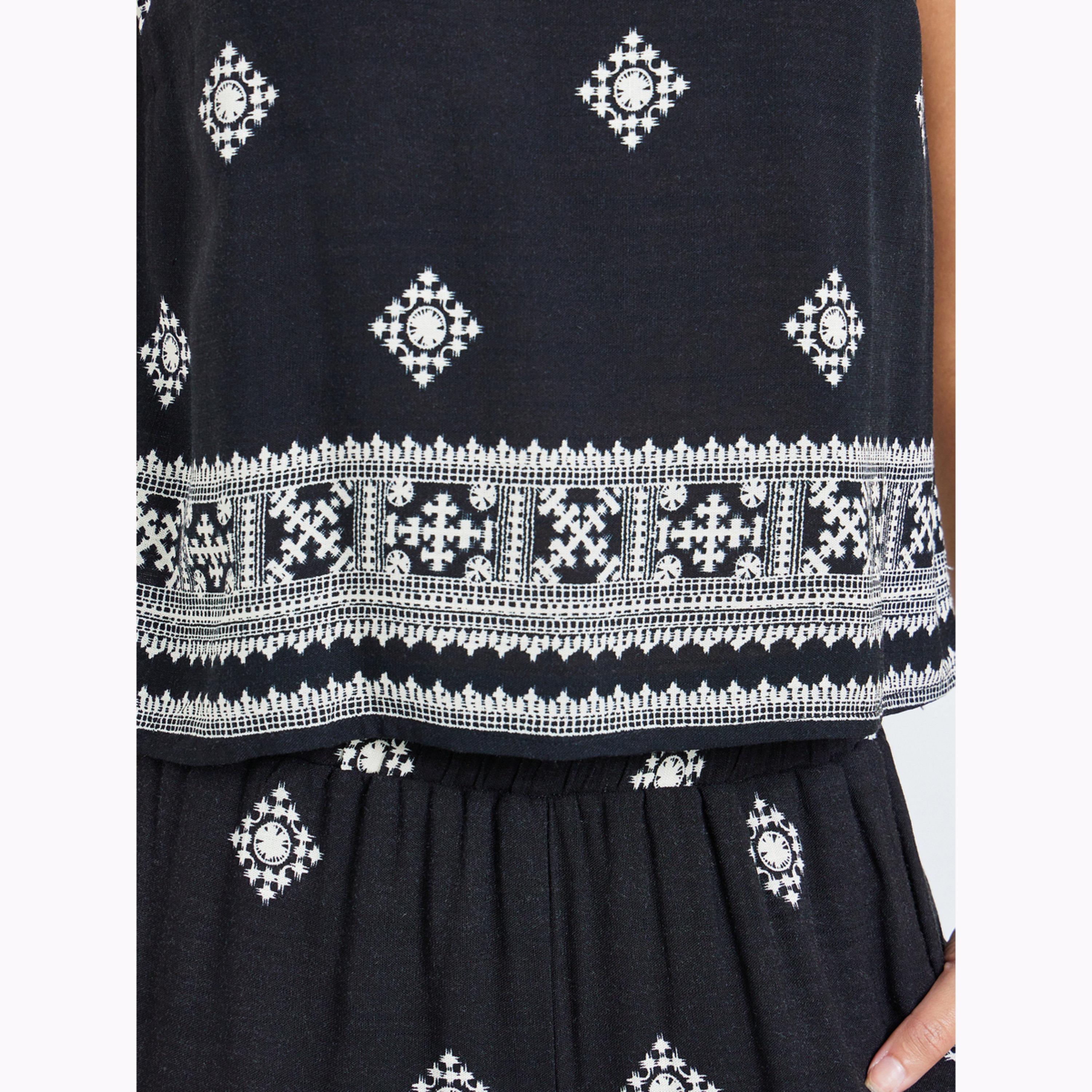 طقم منسق من بنطال وبلوزة بلا أكمام مطبوعة-women-clothing-coordsets-image-6