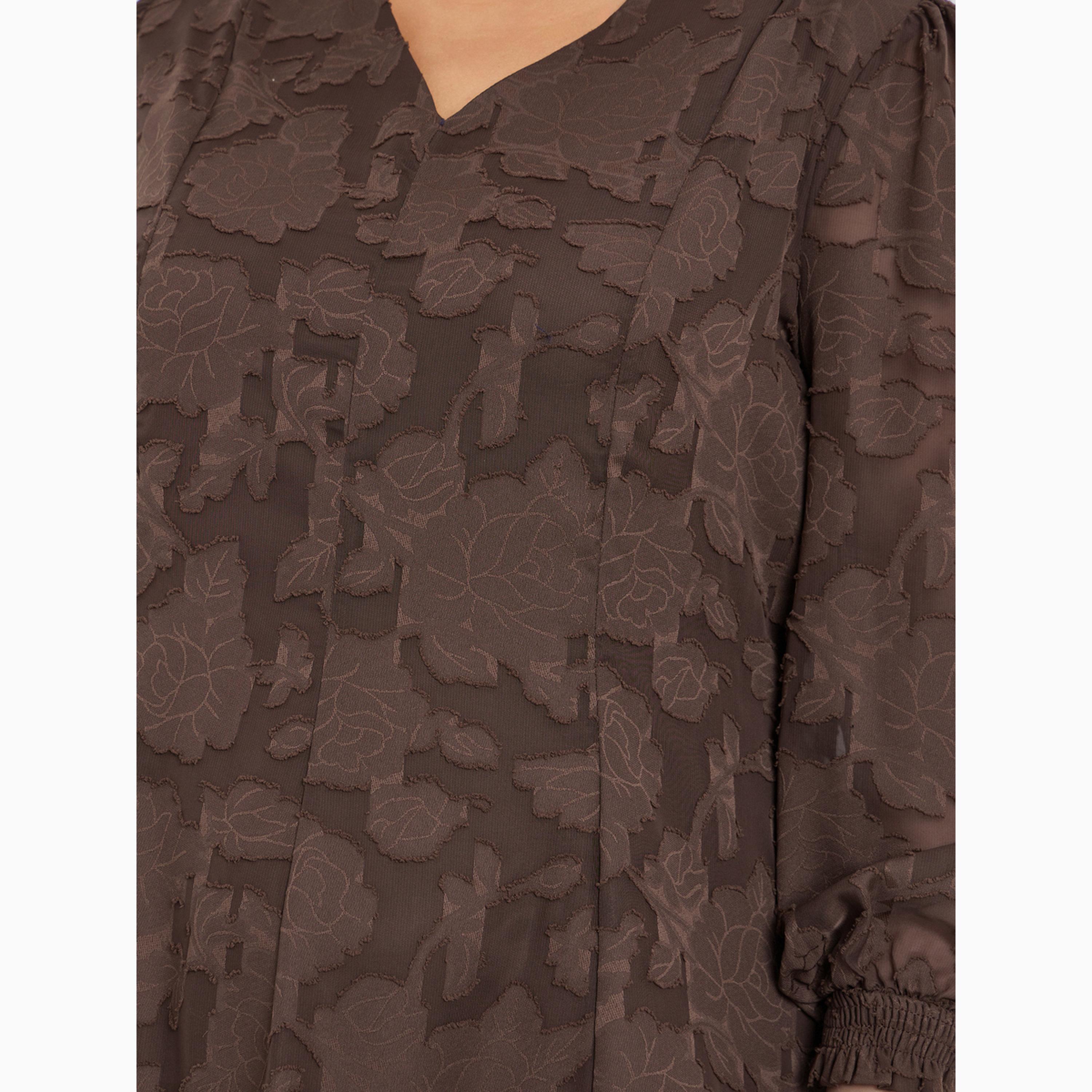فستان طويل جاكار مقاس كبير-women-clothing-dresses-image-4