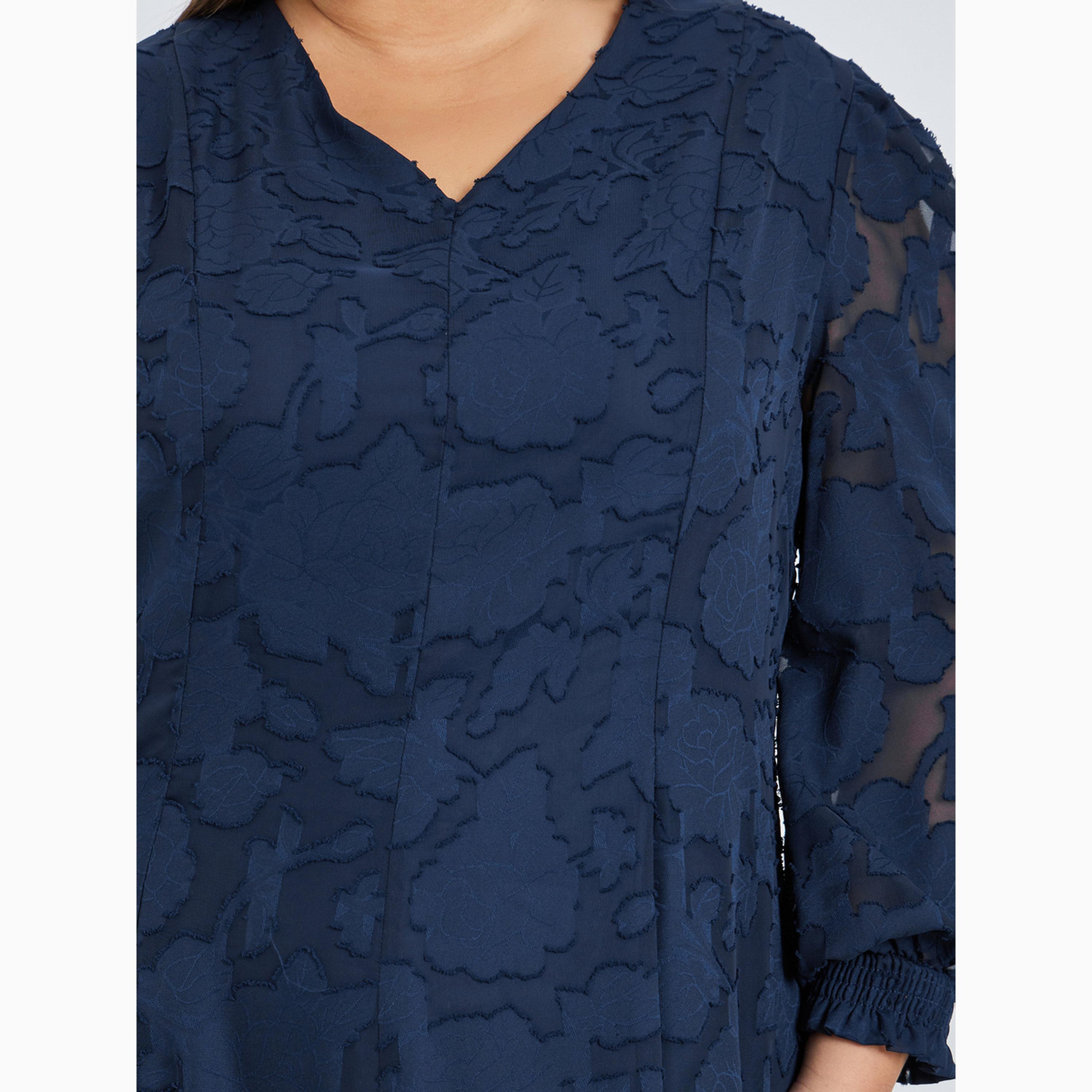 فستان طويل جاكار مقاس كبير-women-clothing-dresses-image-4