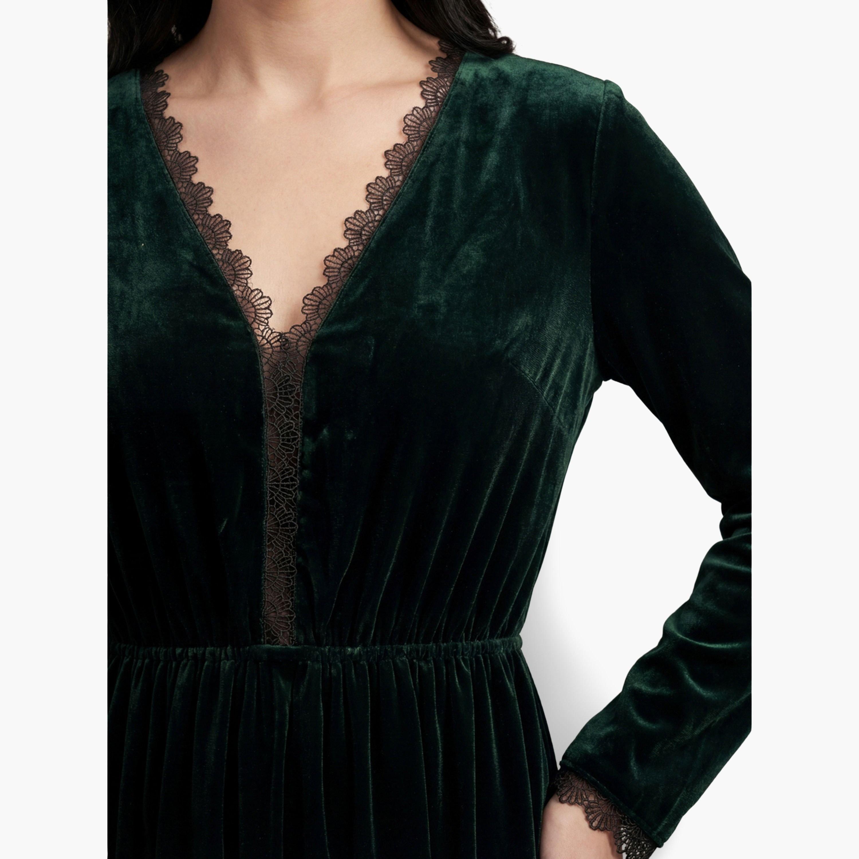Mish Women V Neck Velvet Maxi Dress-women-clothing-dresses-image-5