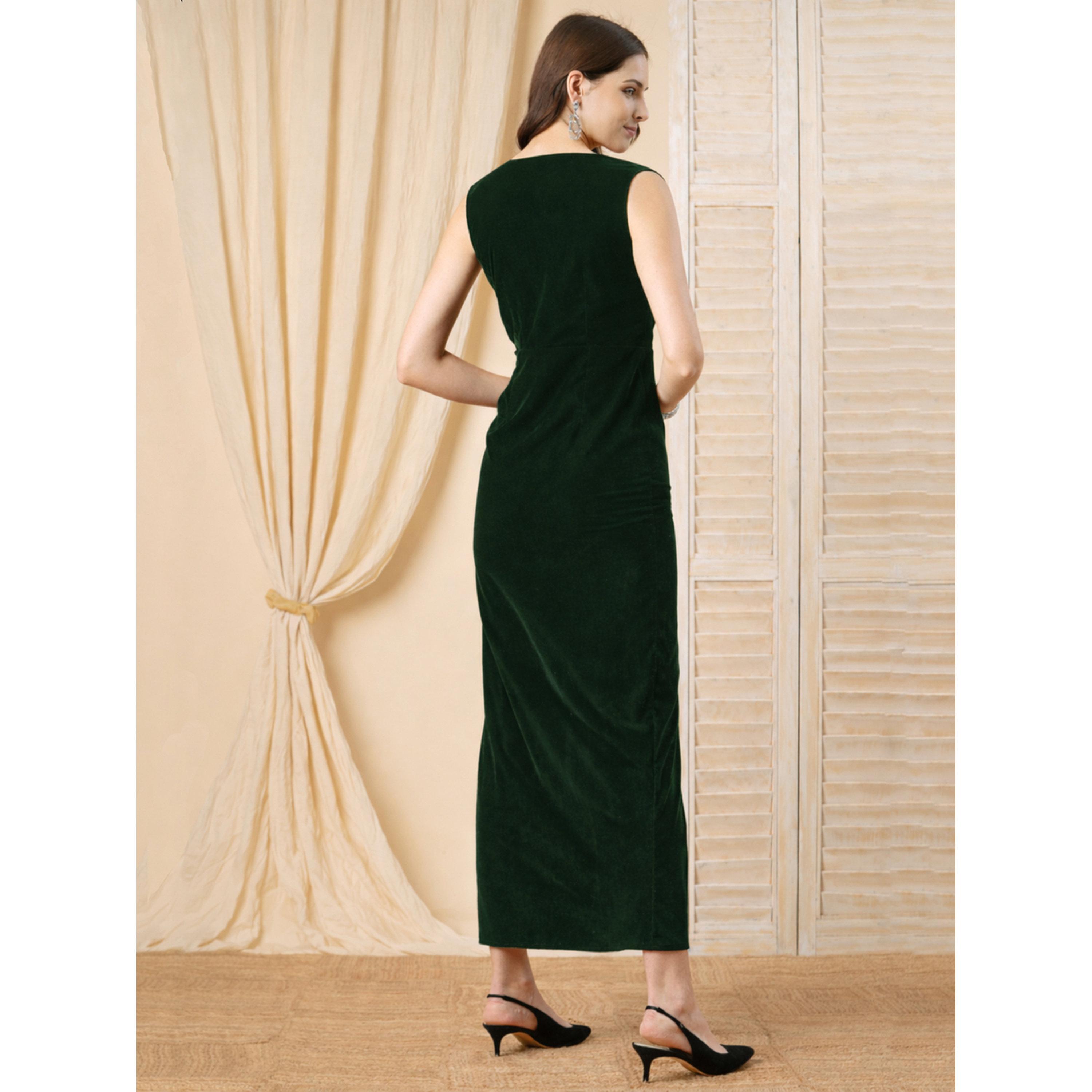 فستان طويل نسائي مخمل بلا أكمام-women-clothing-dresses-image-2