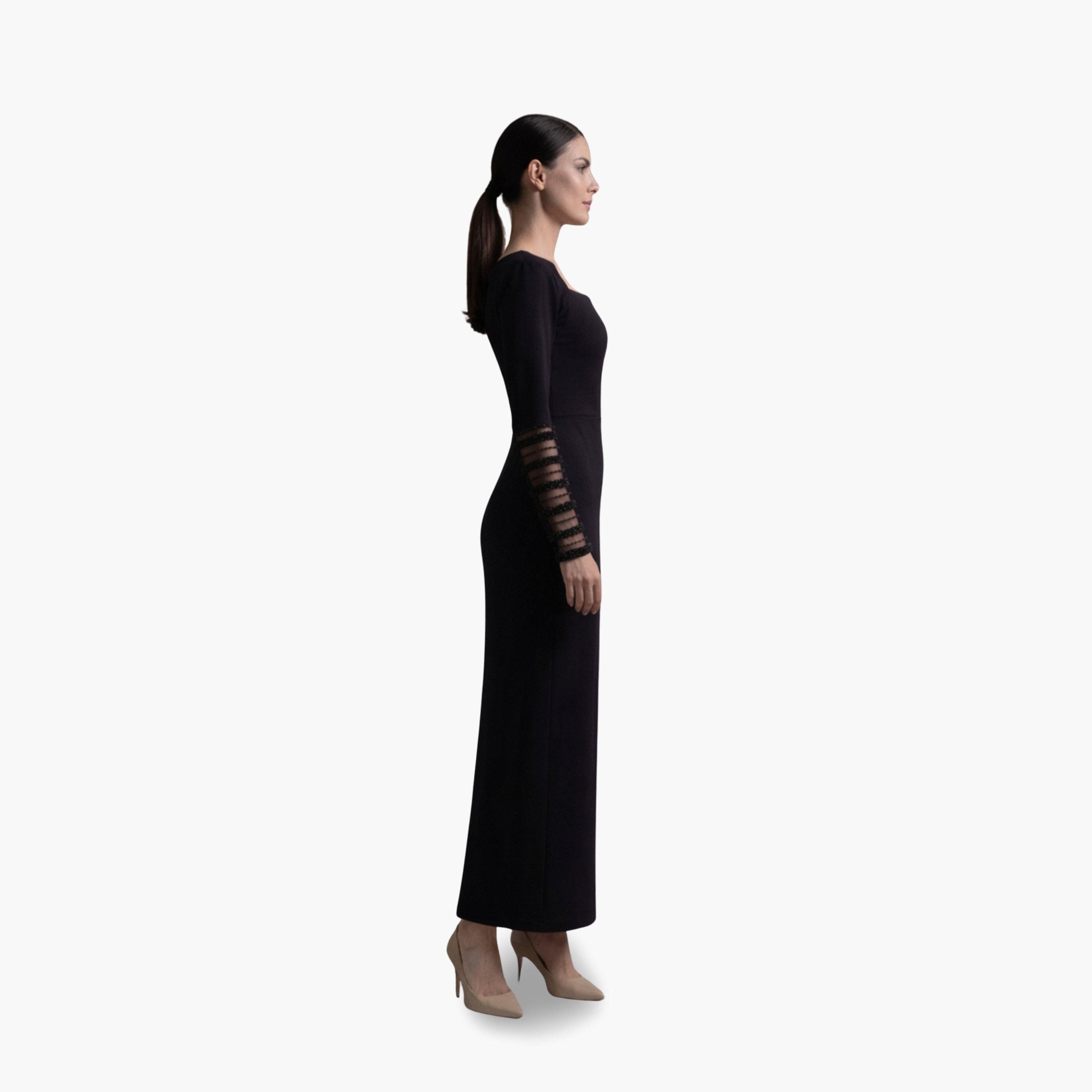 Mish Women Beaded Sleeves Sheath Maxi Dress-women-clothing-dresses-image-3