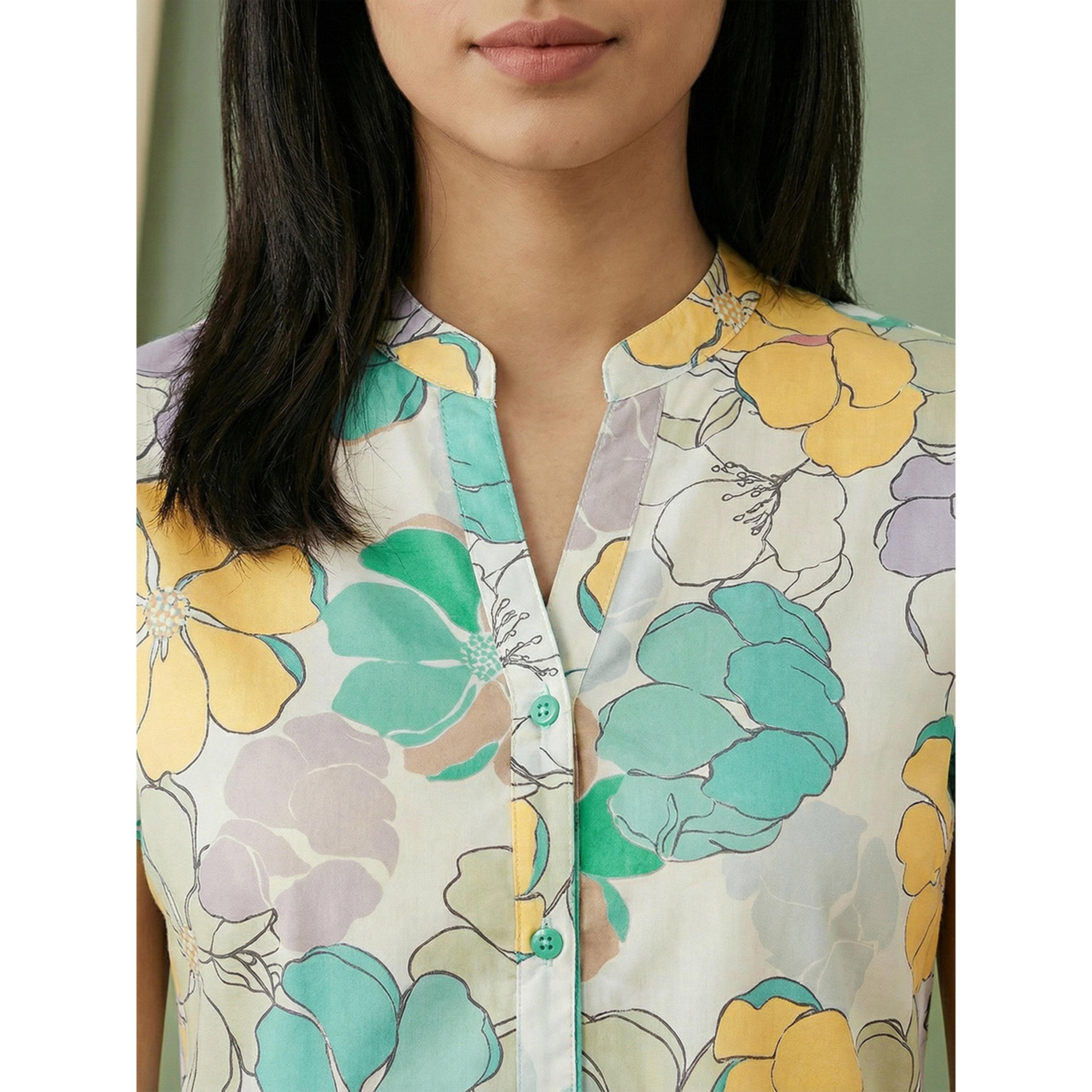 Mish Women Floral Print Cotton Shirt and Pyjama Set-women-clothing-nightwear-pyjamas-longsets-image-2