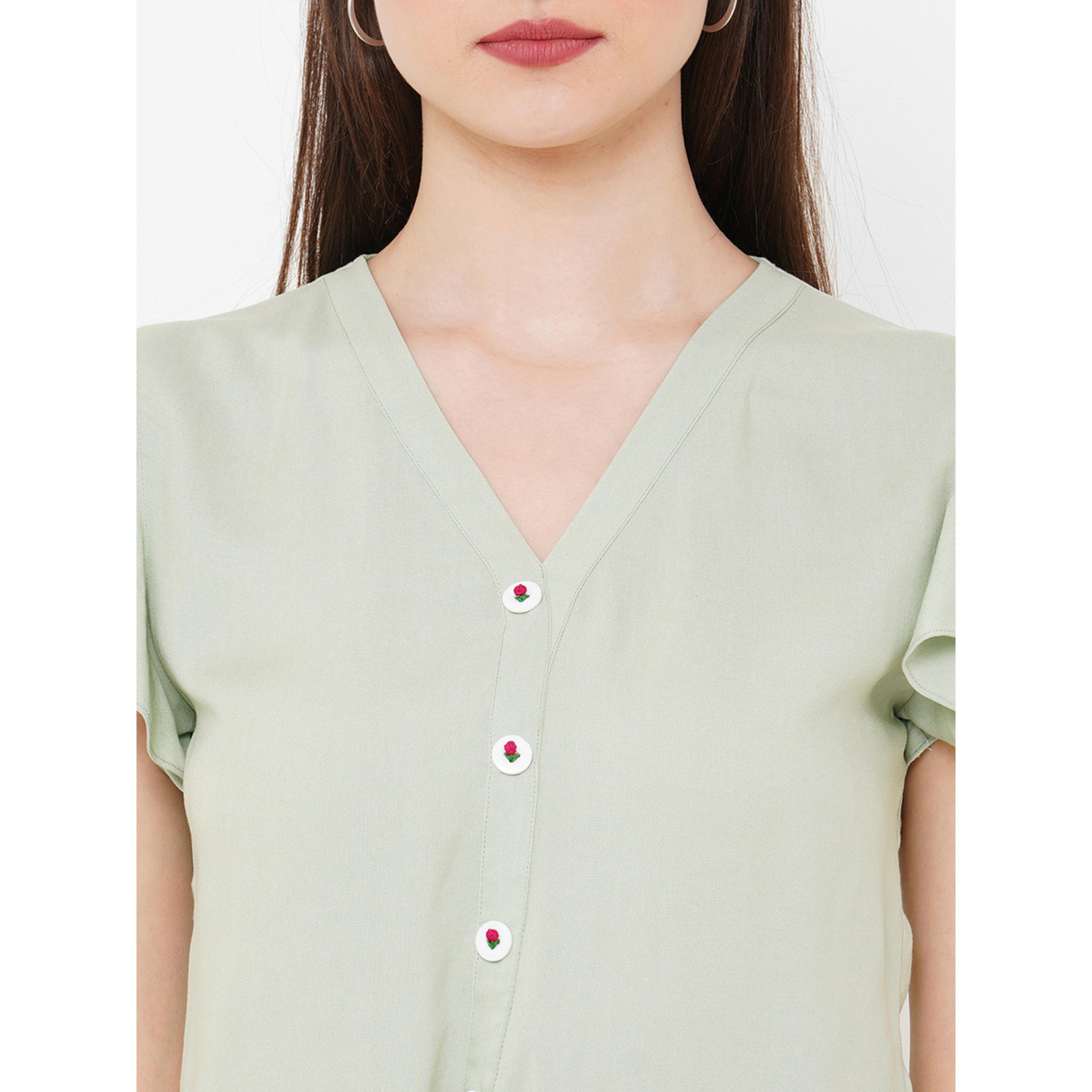 بلوزة بأكمام مكشكشة وتفاصيل ربطة-women-clothing-shirtsandblouses-blouses-image-5