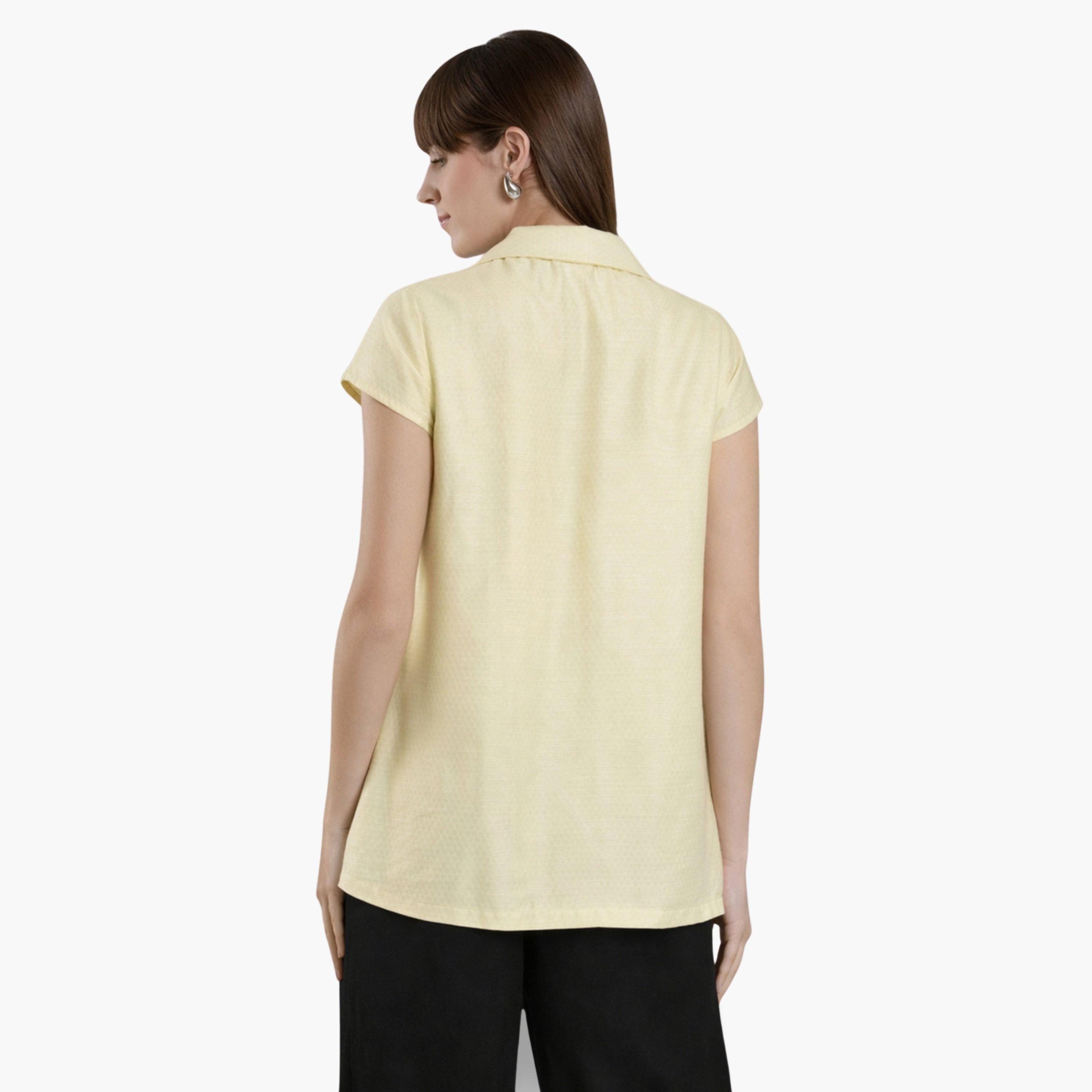 قميص بأكمام قصيرة وأزرار-women-clothing-shirtsandblouses-shirts-image-5
