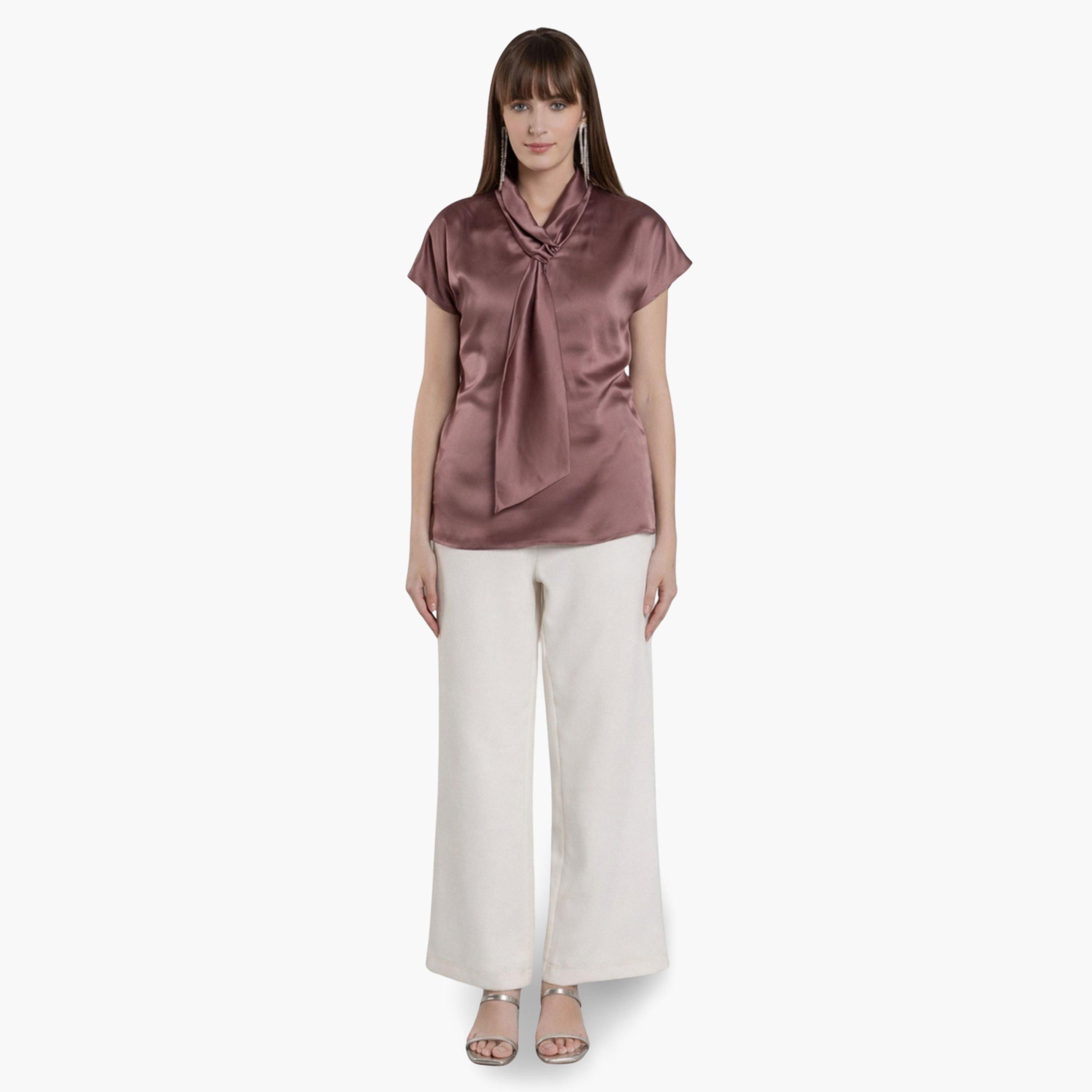 بلوزة ساتان بياقة برباط-women-clothing-shirtsandblouses-blouses-image-2