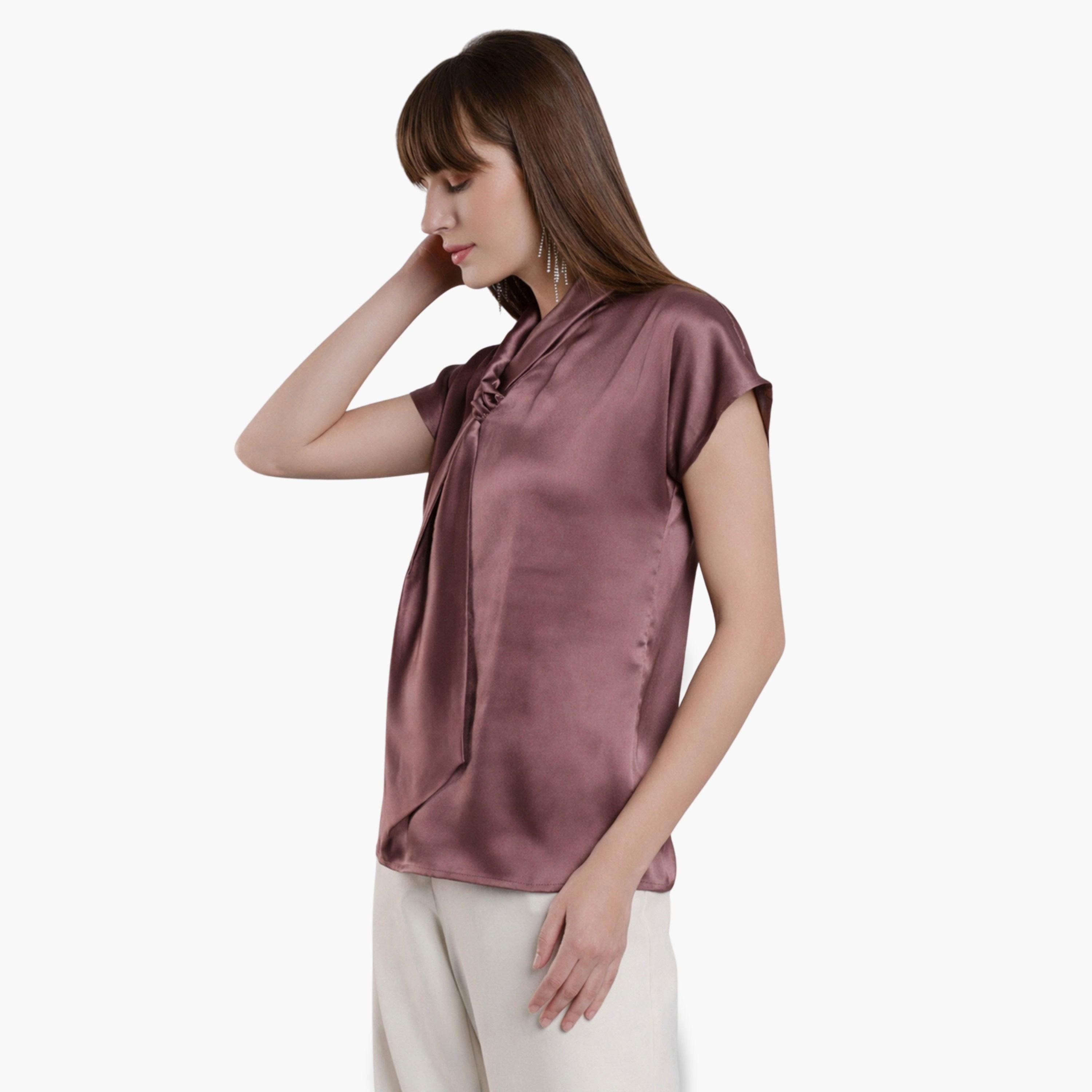 Mish Women Satin Tie-Neck Top-women-clothing-shirtsandblouses-blouses-image-3