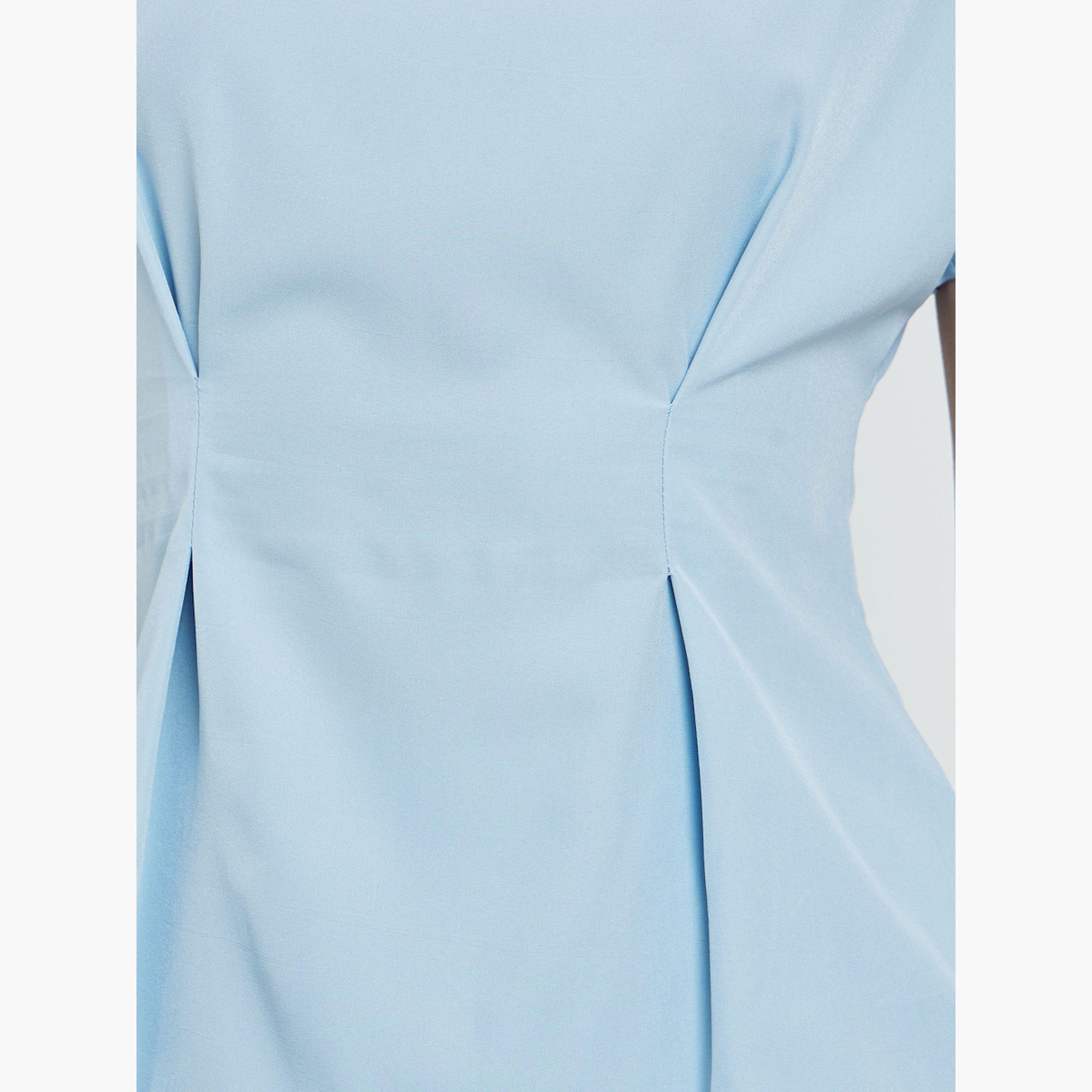 طقم منسق من بنطال وبلوزة بخصر بكسرات-women-clothing-coordsets-image-3