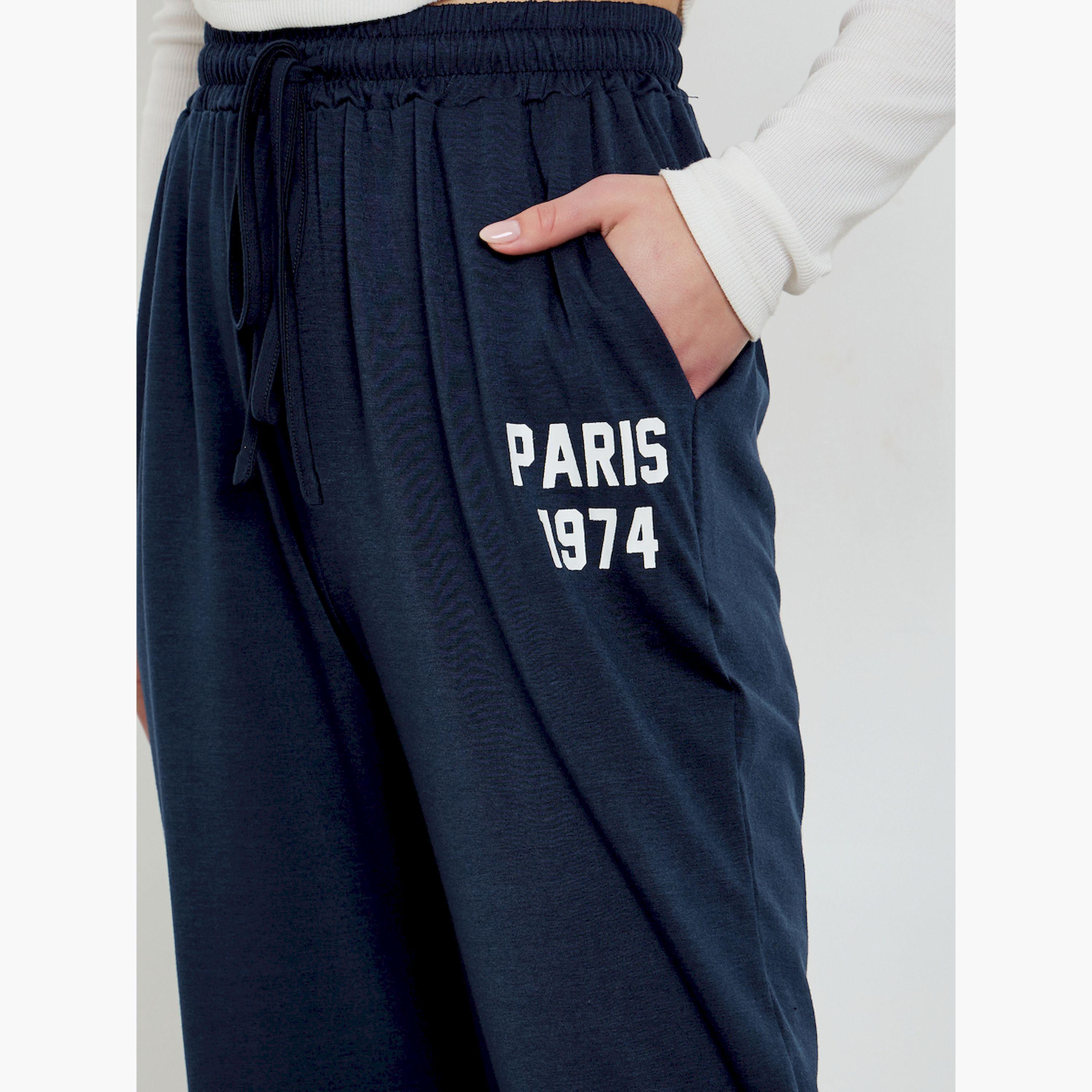 بنطال جوغر بأرجل واسعة وتفاصيل مطبوعة-women-clothing-bottoms-joggers-image-3