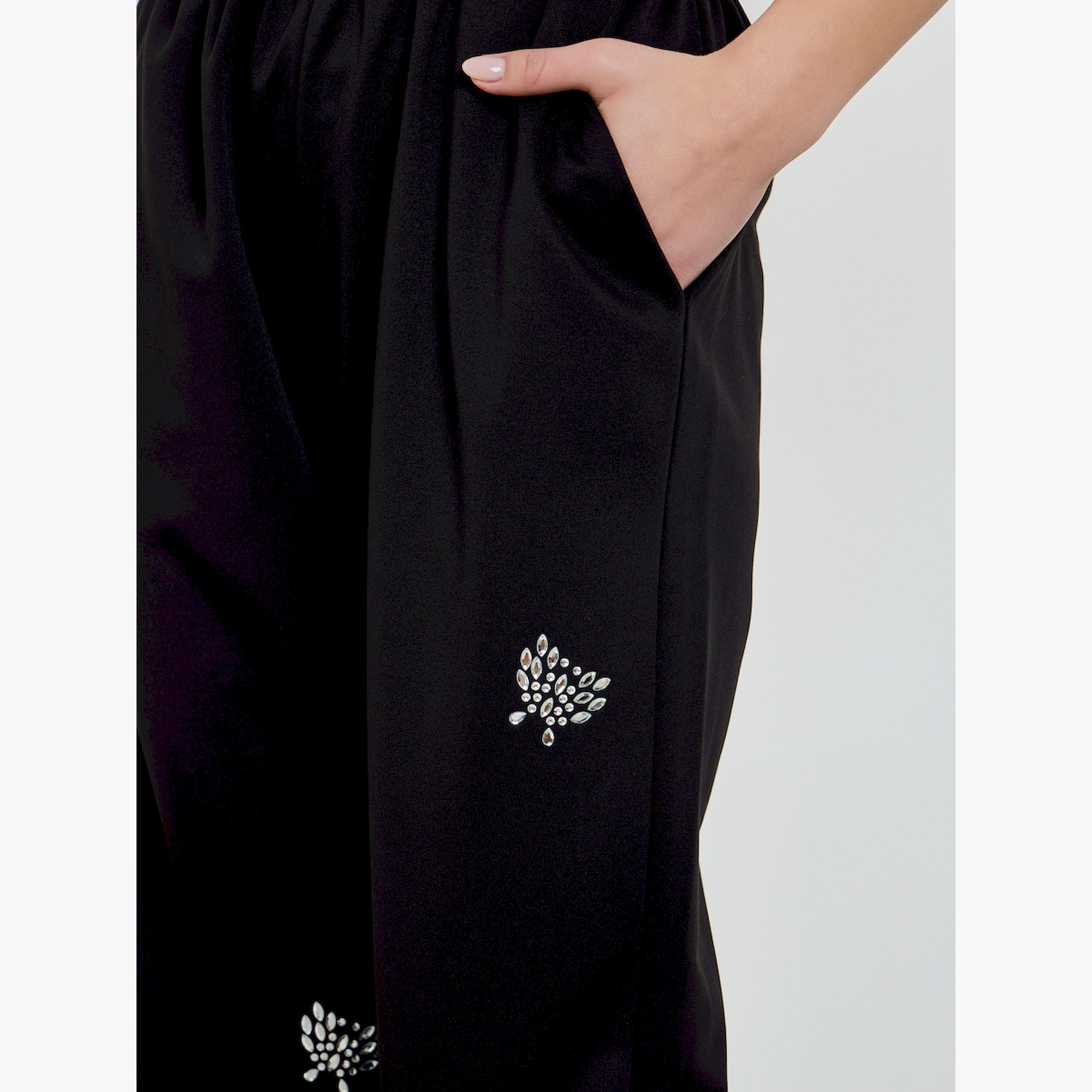 جوغر بقصة سائبة منمق بحجر الراين مع جيوب-women-clothing-bottoms-joggers-image-3