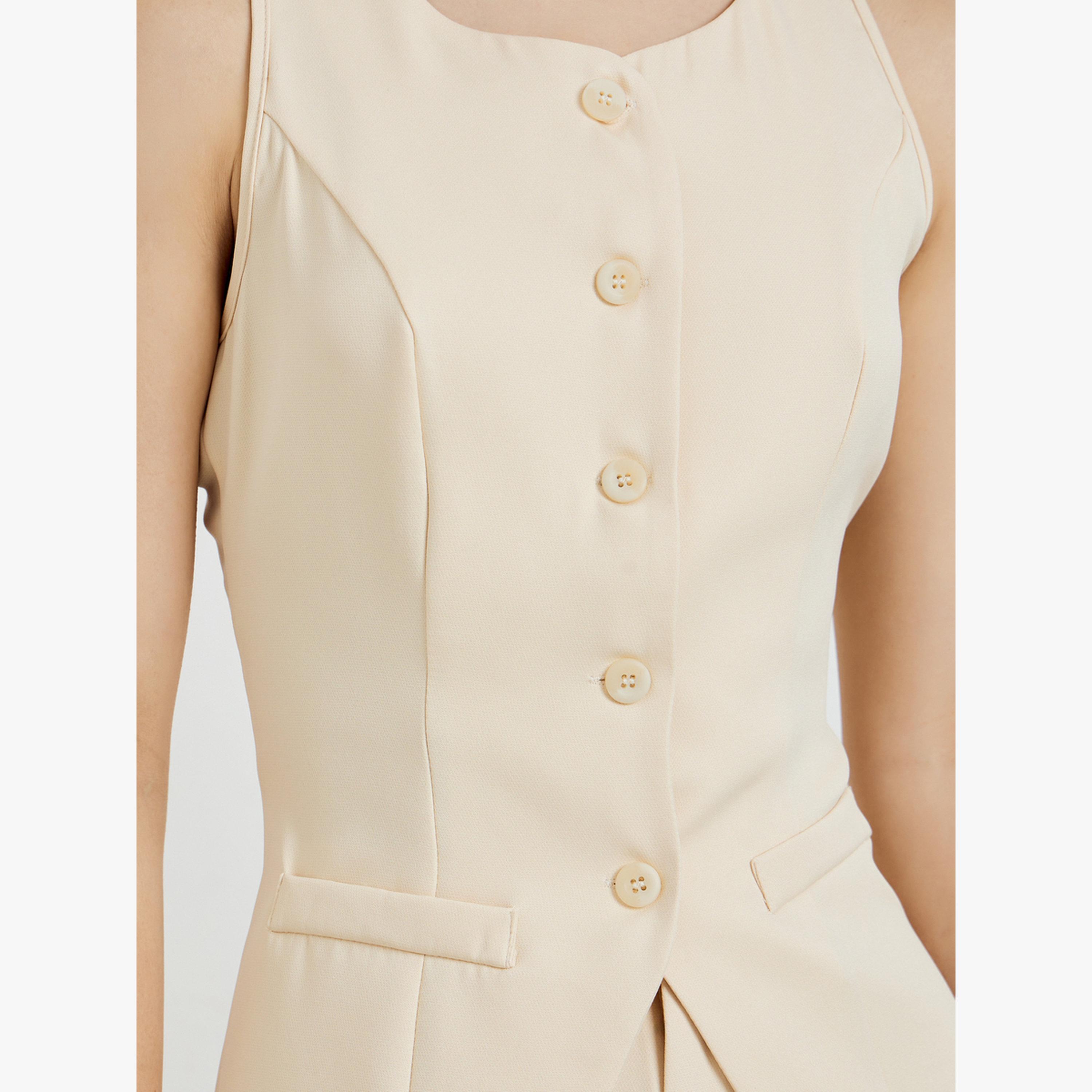 طقم منسق من صدرية بأزرار وبنطال بأرجل واسعة-women-clothing-coordsets-image-6