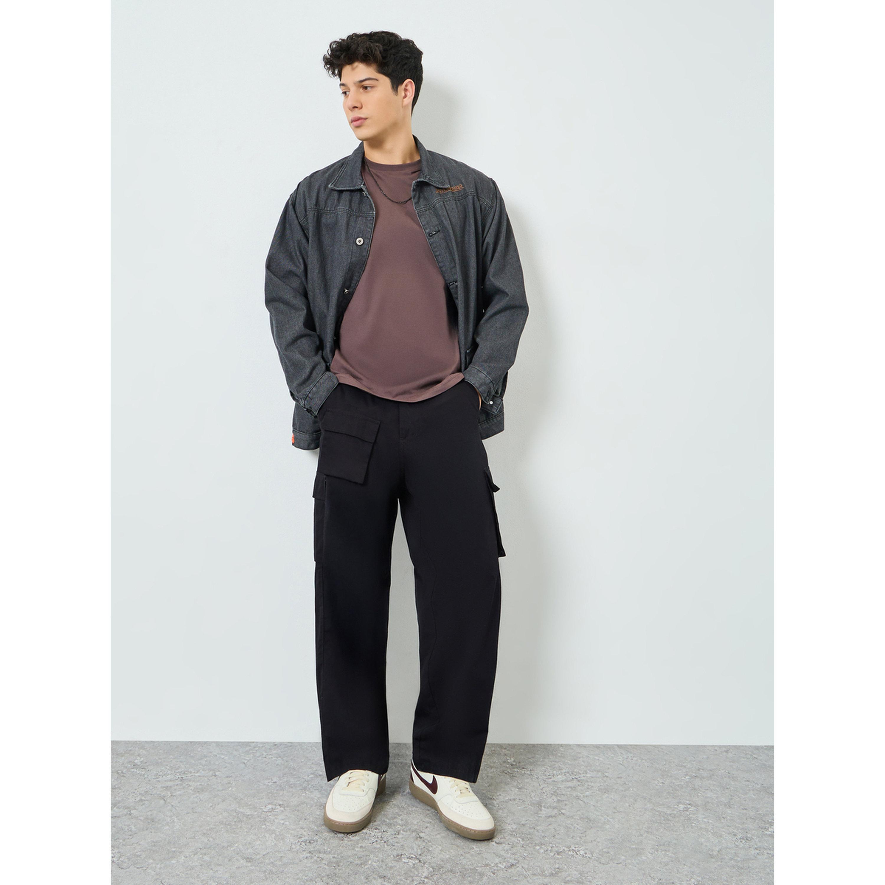 بنطال قطن منسوج بقصة واسعة-men-clothing-bottoms-trousersandchinos-trousers-image-2