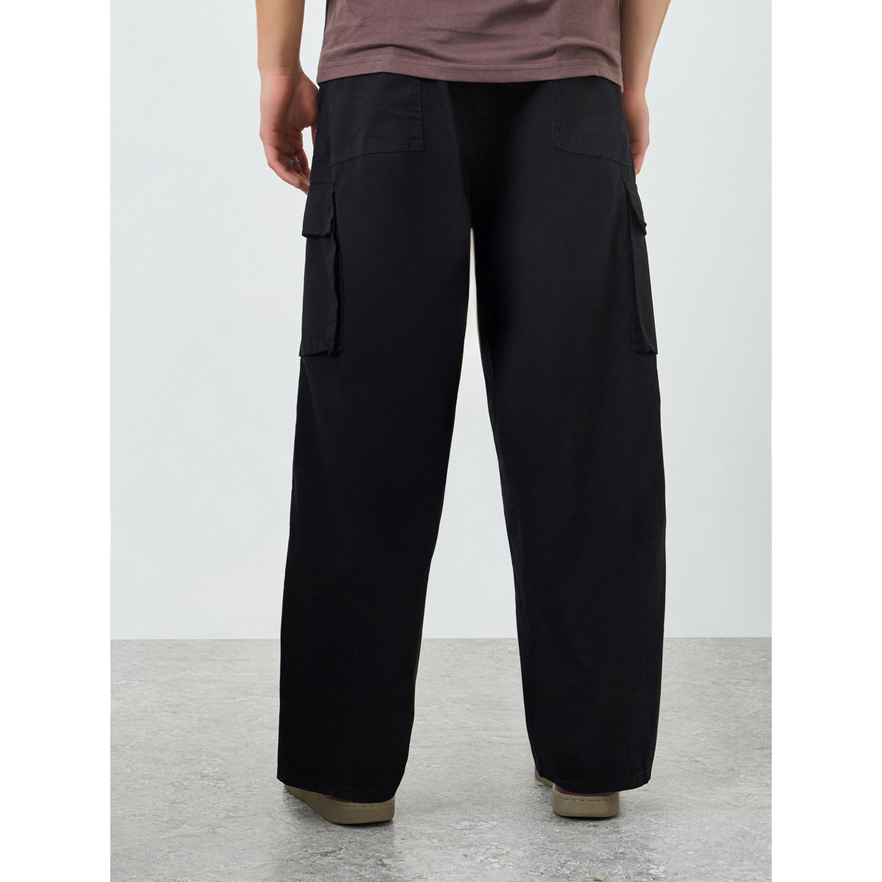 بنطال قطن منسوج بقصة واسعة-men-clothing-bottoms-trousersandchinos-trousers-image-4