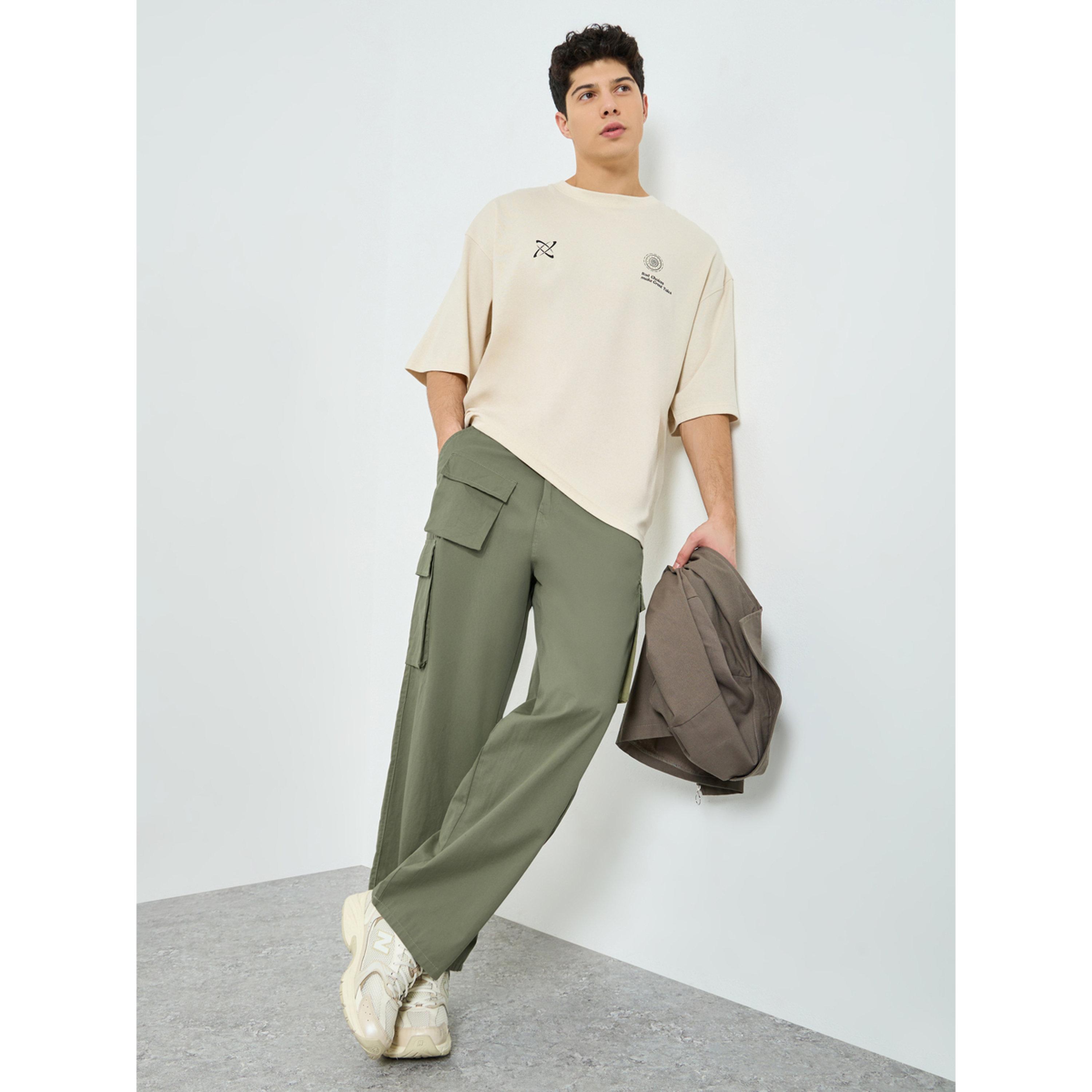 ستايلي - بنطلون رجالي فضفاض لون الزيتوني-men-clothing-bottoms-joggers-image-2