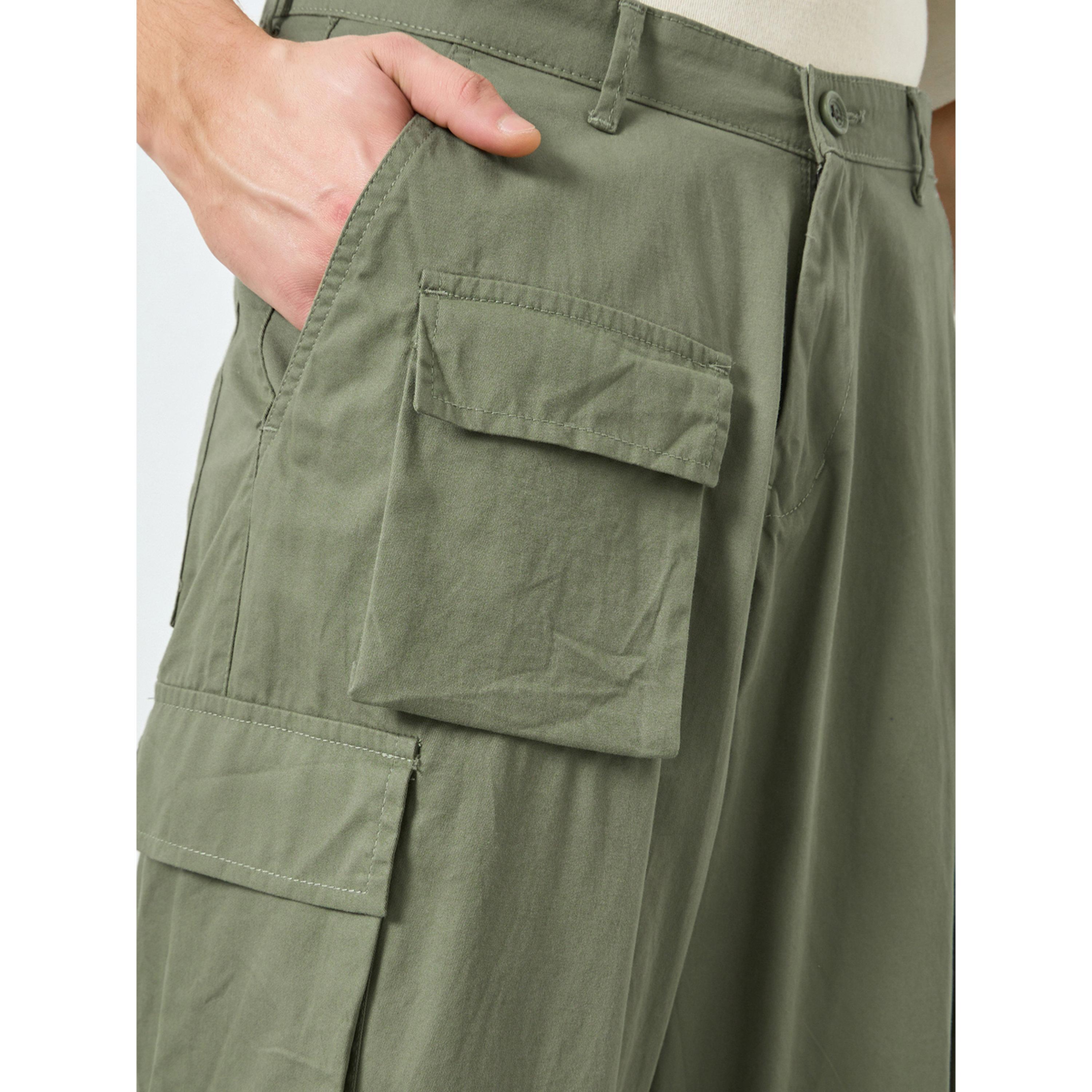 Styli Men Olive Green Baggy Fit Trousers-men-clothing-bottoms-joggers-image-3