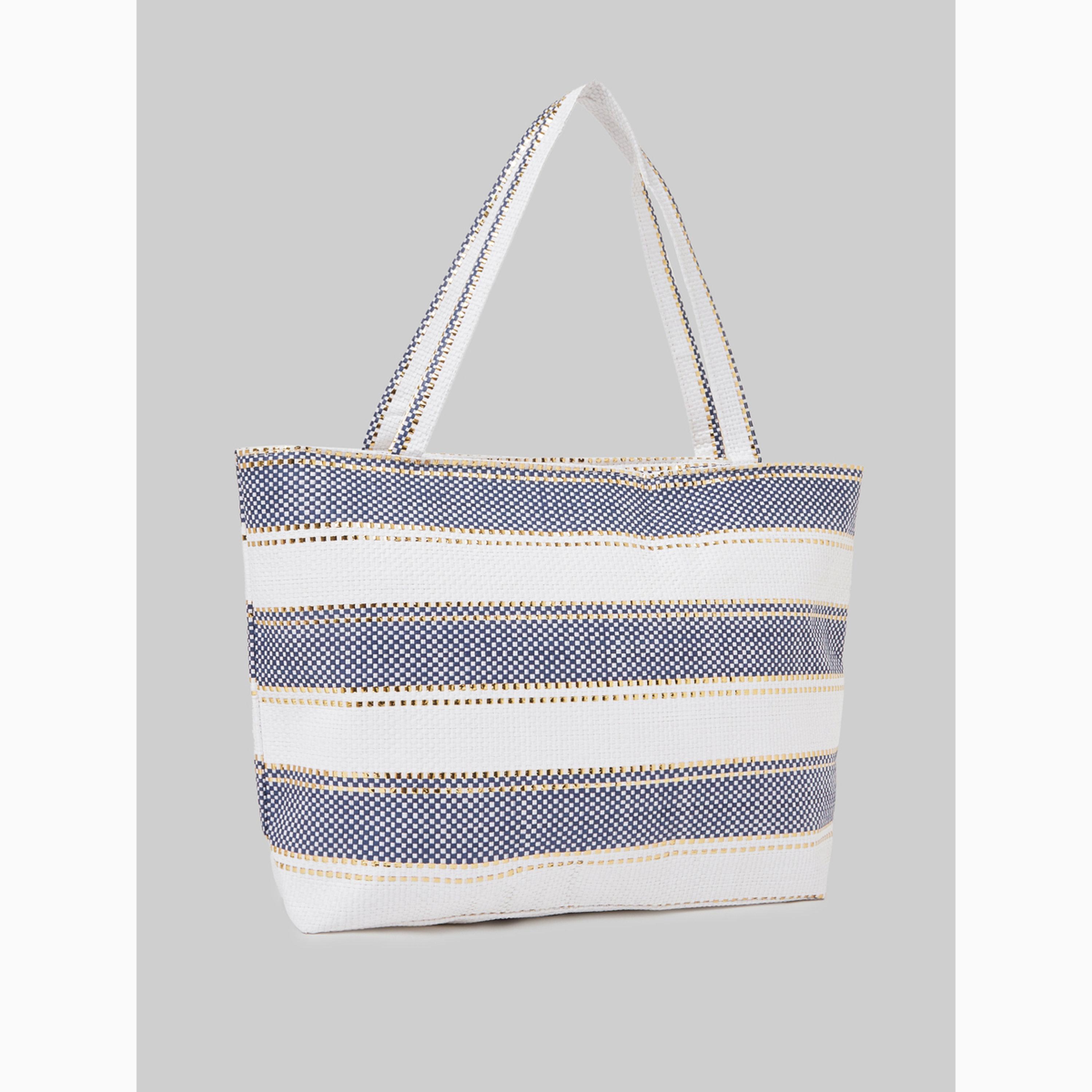 Styli Striped Woven Beach Tote Bag-women-bagsandwallets-handbags-image-1