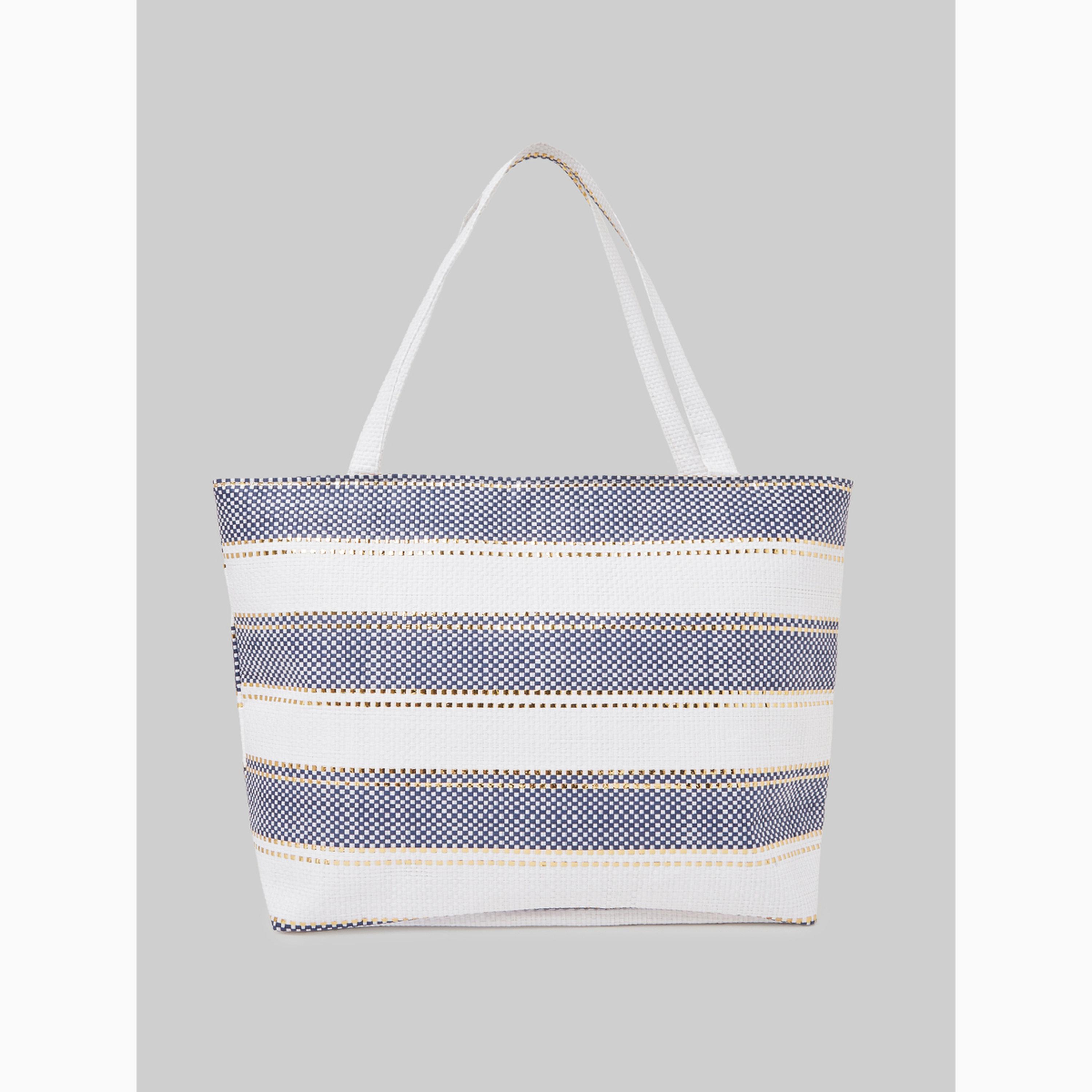 Styli Striped Woven Beach Tote Bag-women-bagsandwallets-handbags-image-2