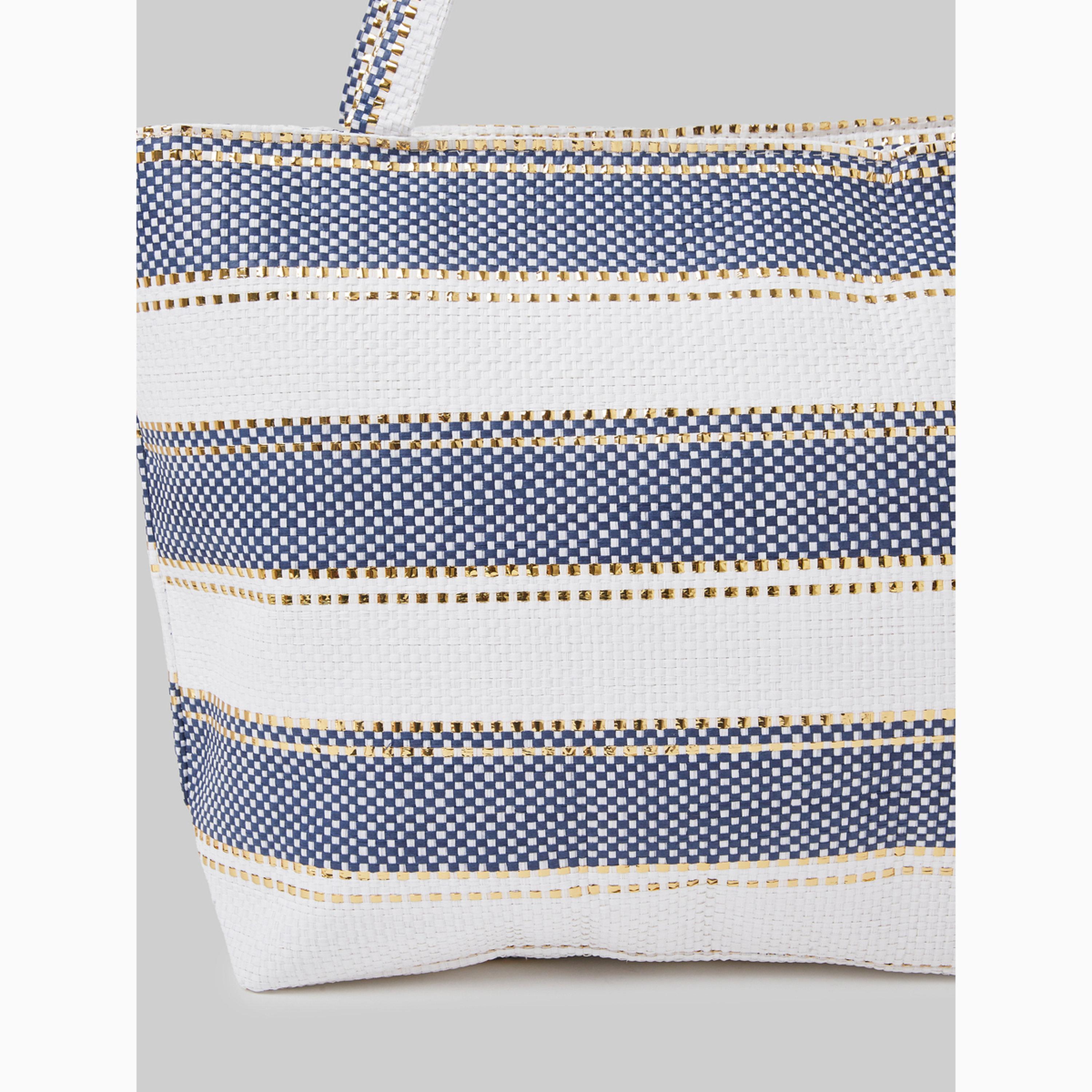 Styli Striped Woven Beach Tote Bag-women-bagsandwallets-handbags-image-3