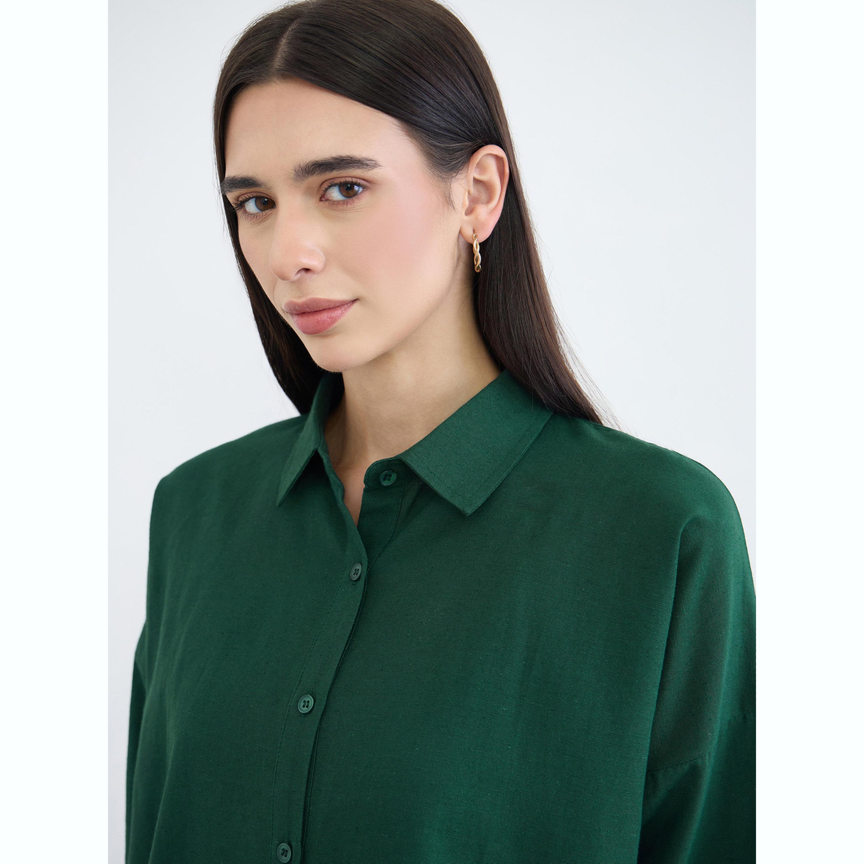 طقم منسق من بنطال وبلوزة قطن بقصة مريحة-women-clothing-coordsets-image-5