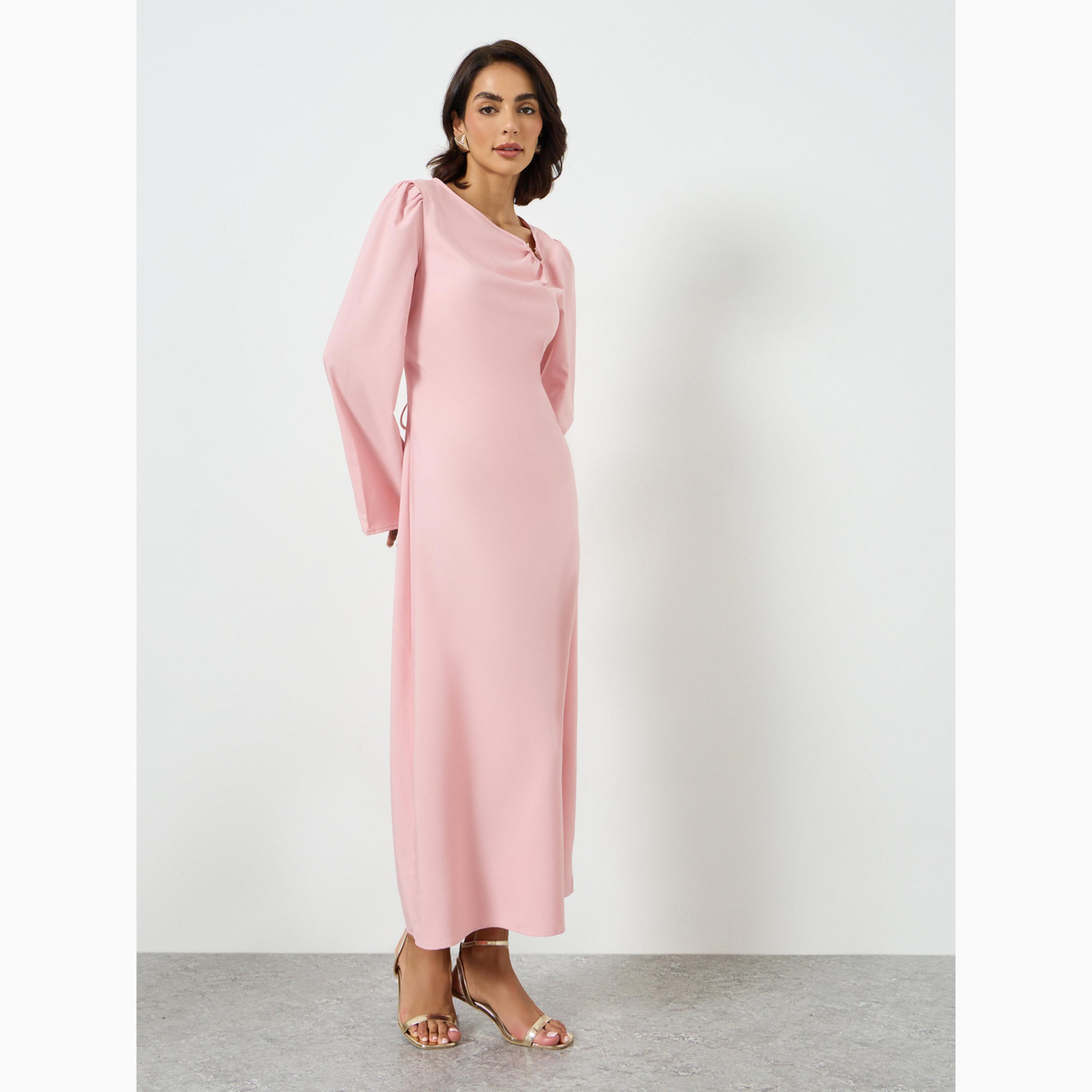 Take Two Pink Asymmetric Neck Shift Maxi Dress-women-clothing-dresses-image-3