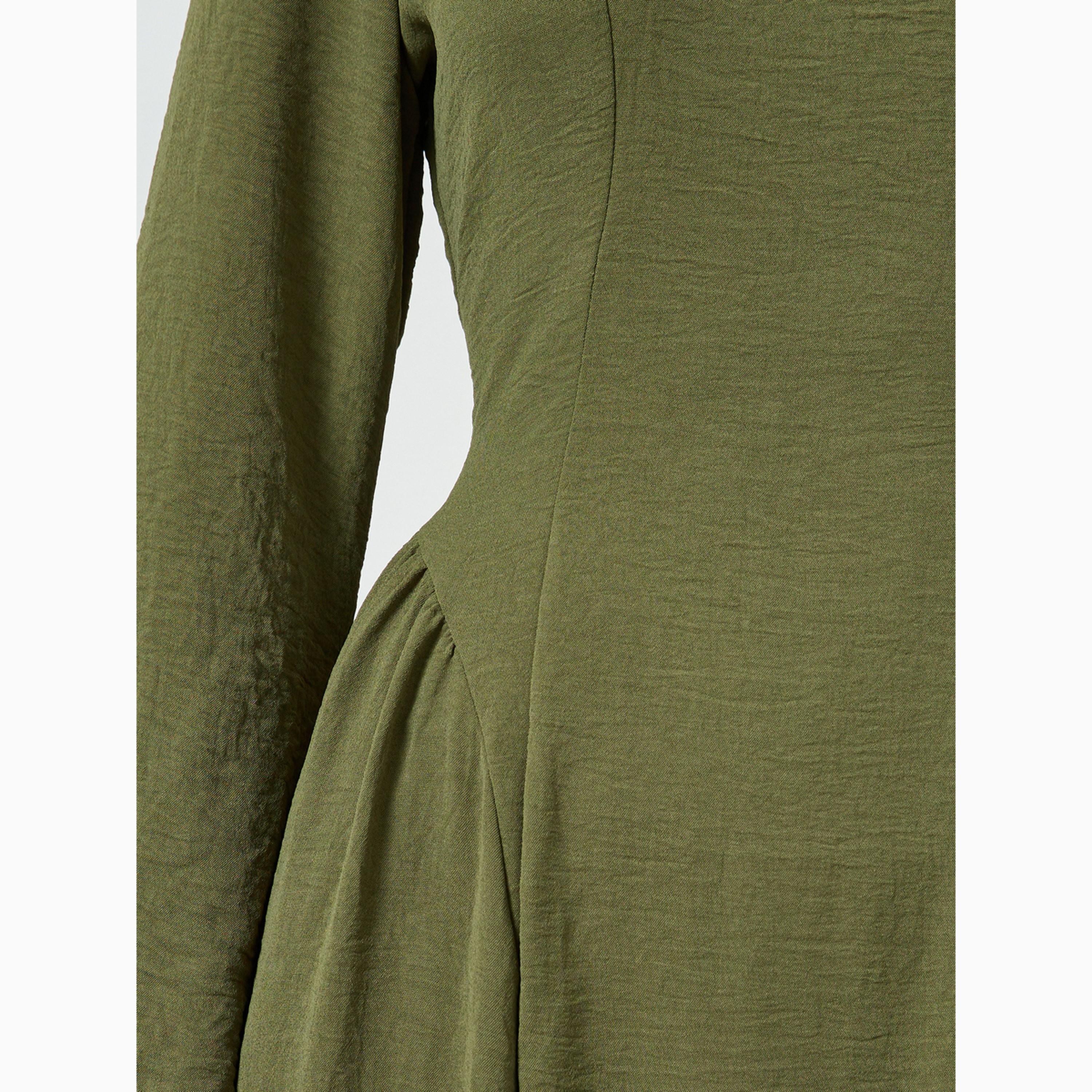 Take Two Green Pleated A-Line Maxi Dress-women-clothing-dresses-image-4