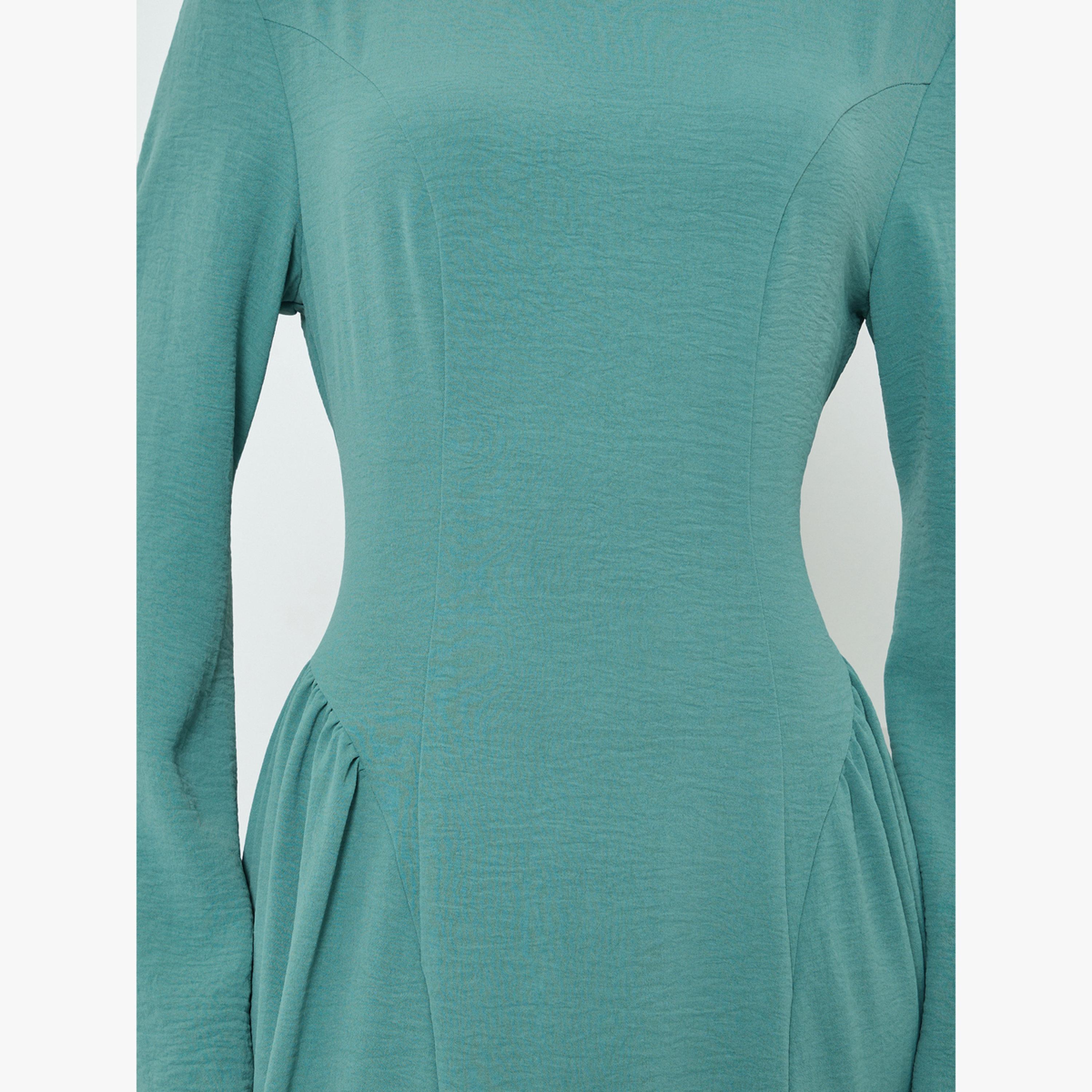 فستان طويل سادة بأكمام جرس-women-clothing-dresses-image-5