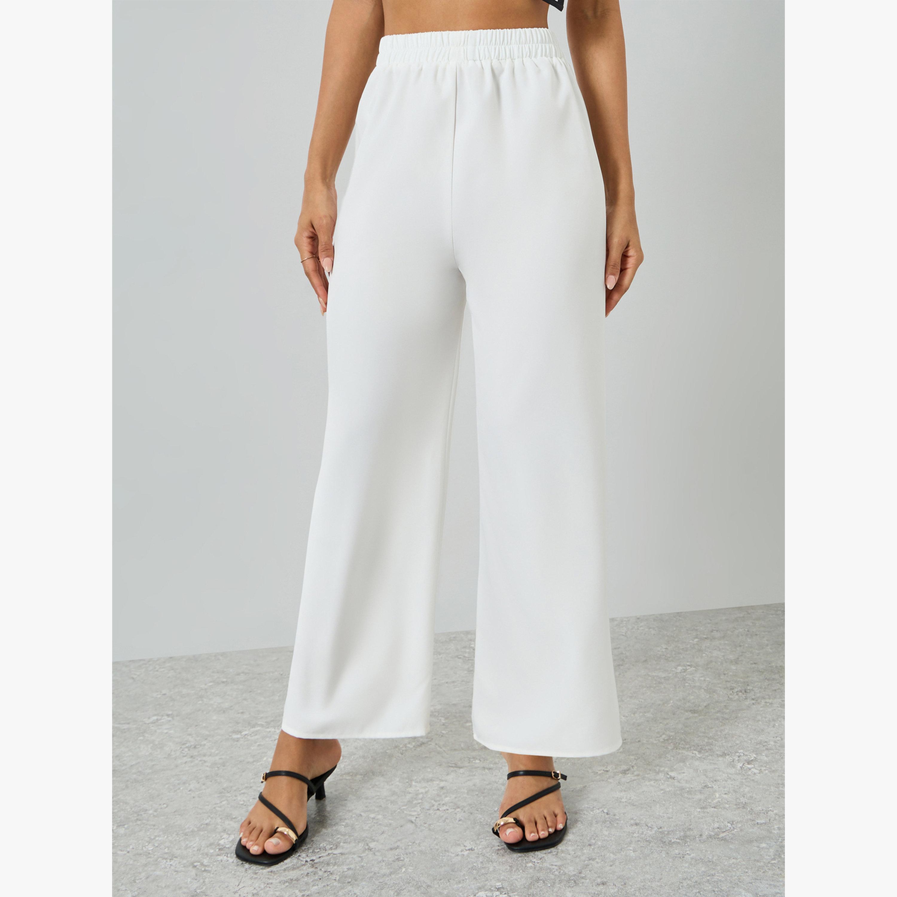 Take Two White Contrast Trim V-Neck Top with Pants Co-Ords-women-clothing-coordsets-image-5