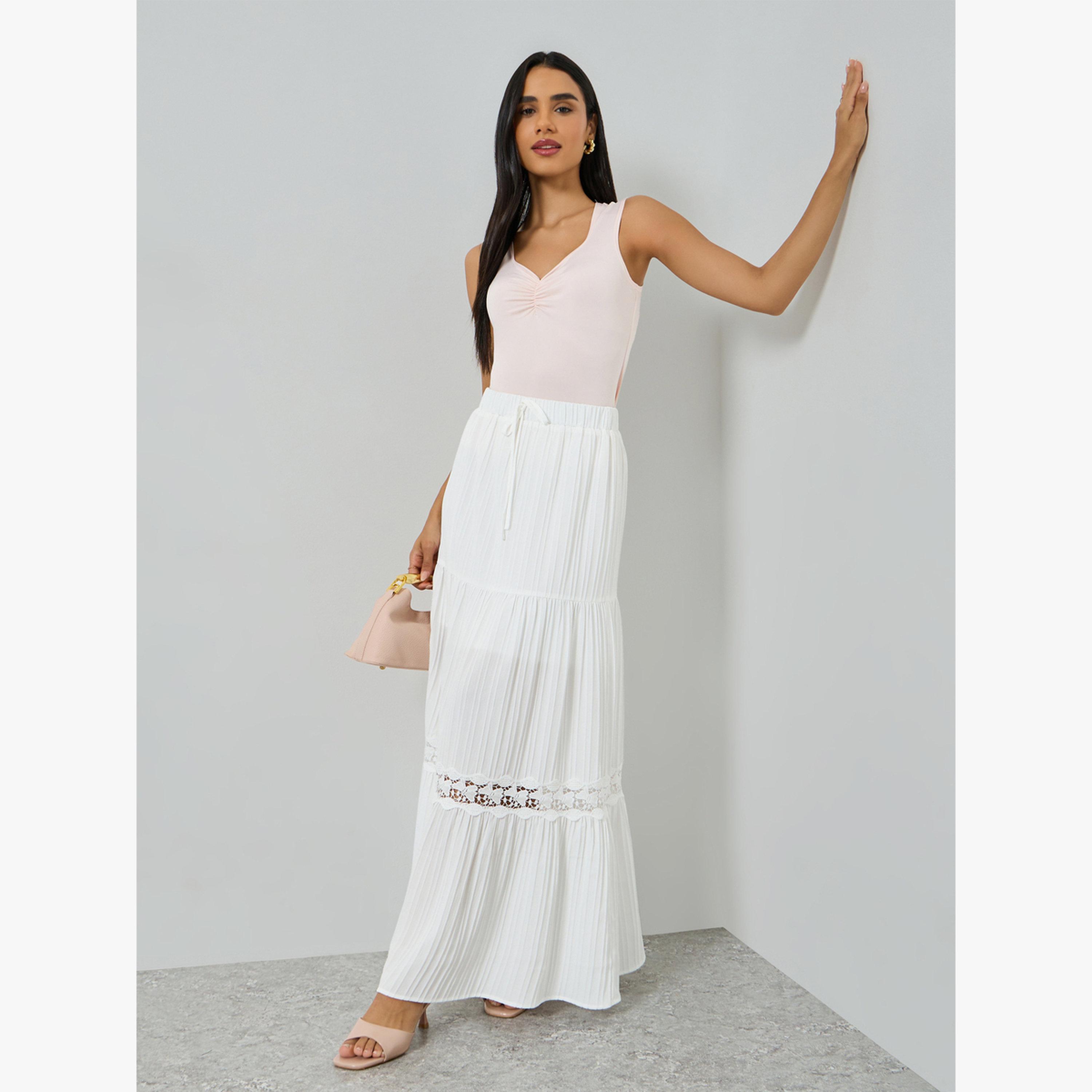 Take Two White Lace Insert Tiered Maxi Skirt-women-clothing-bottoms-skirts-image-2